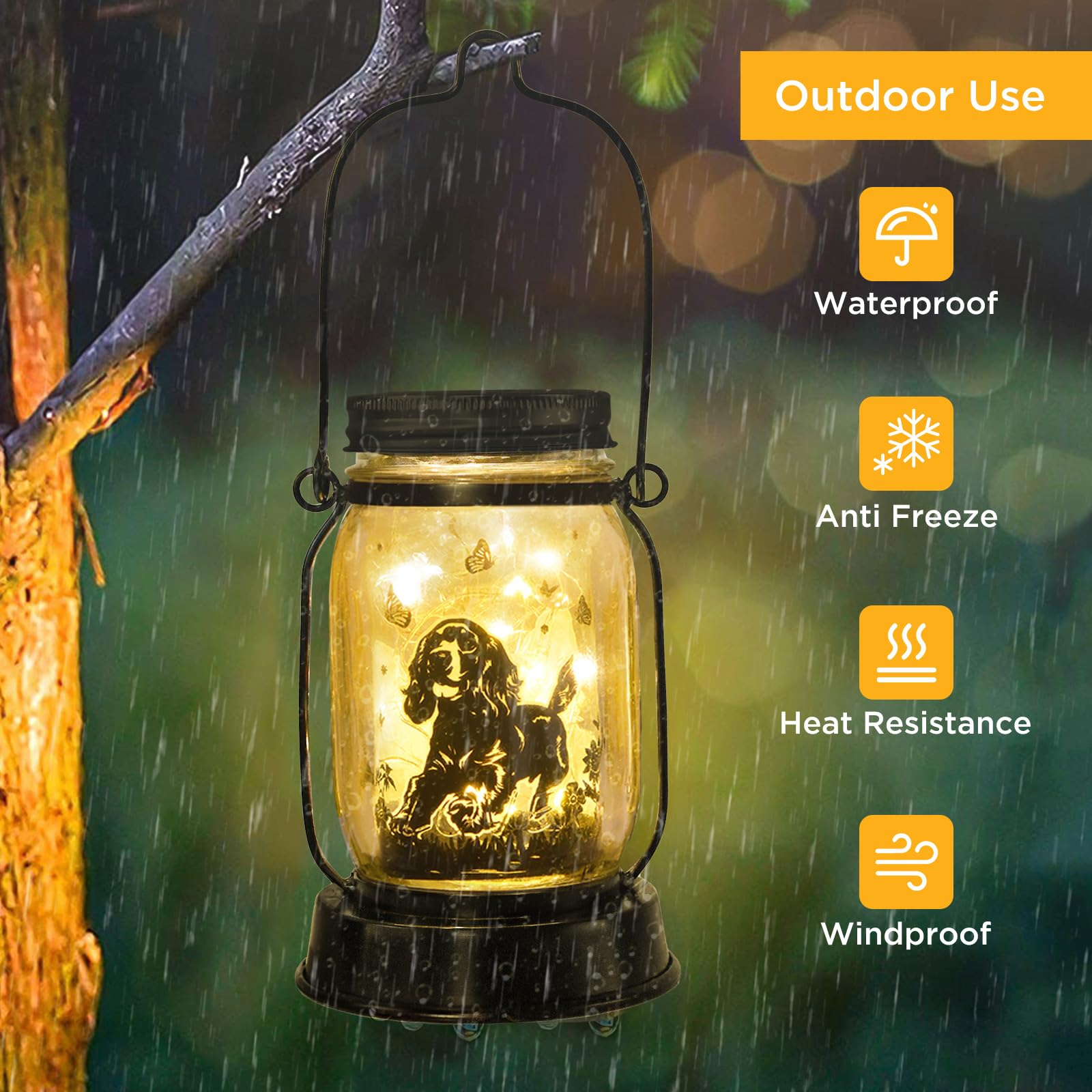 Cocker Spaniel Dog Gifts For Women/Men Cocker Spaniel Solar Lanterns Birthday Dog Lovers Lantern Pet Loss Dog Memorial Lights So