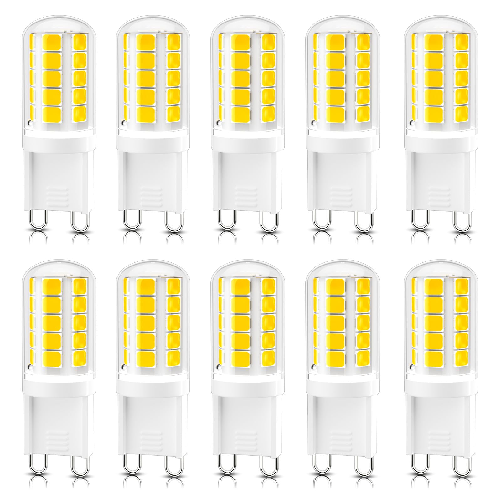 Dicuno G9 Led Bulb 40W Equivalent, Natural White 4000K, 4W, Bi-Pin G9 Base, Non-Dimmable, Pack Of 10
