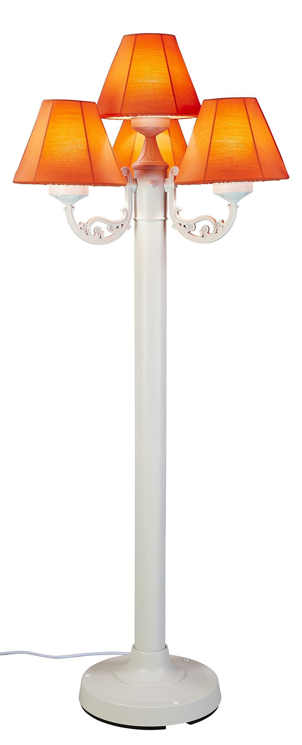 Patio Living Concepts 35451 Versailles Floor Lamp With Body & Sunbrella Fabric Shades, White/Canvas Melon