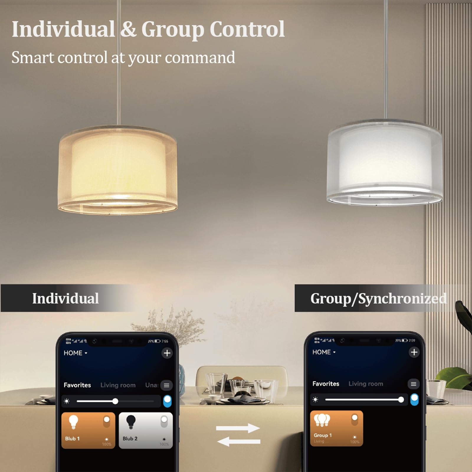 Emorlo Hanging Lamp Plug In Pendant Light 2 Pack With Remote Control, 15Ft Hanging Lights With Plug In Cord White Double Shade C