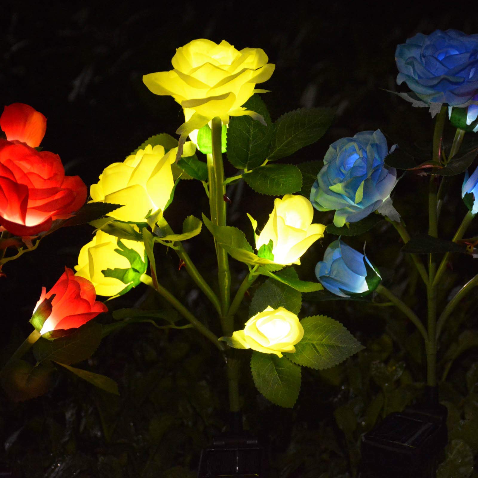 Homeleo Solar Powered Artificial Rose Flower Lights, Yellow, Waterproof Garden Accent Lighting For Outdoor Decor, Model: B63Ae71B-131B-48Dd-883D-46361Aefb