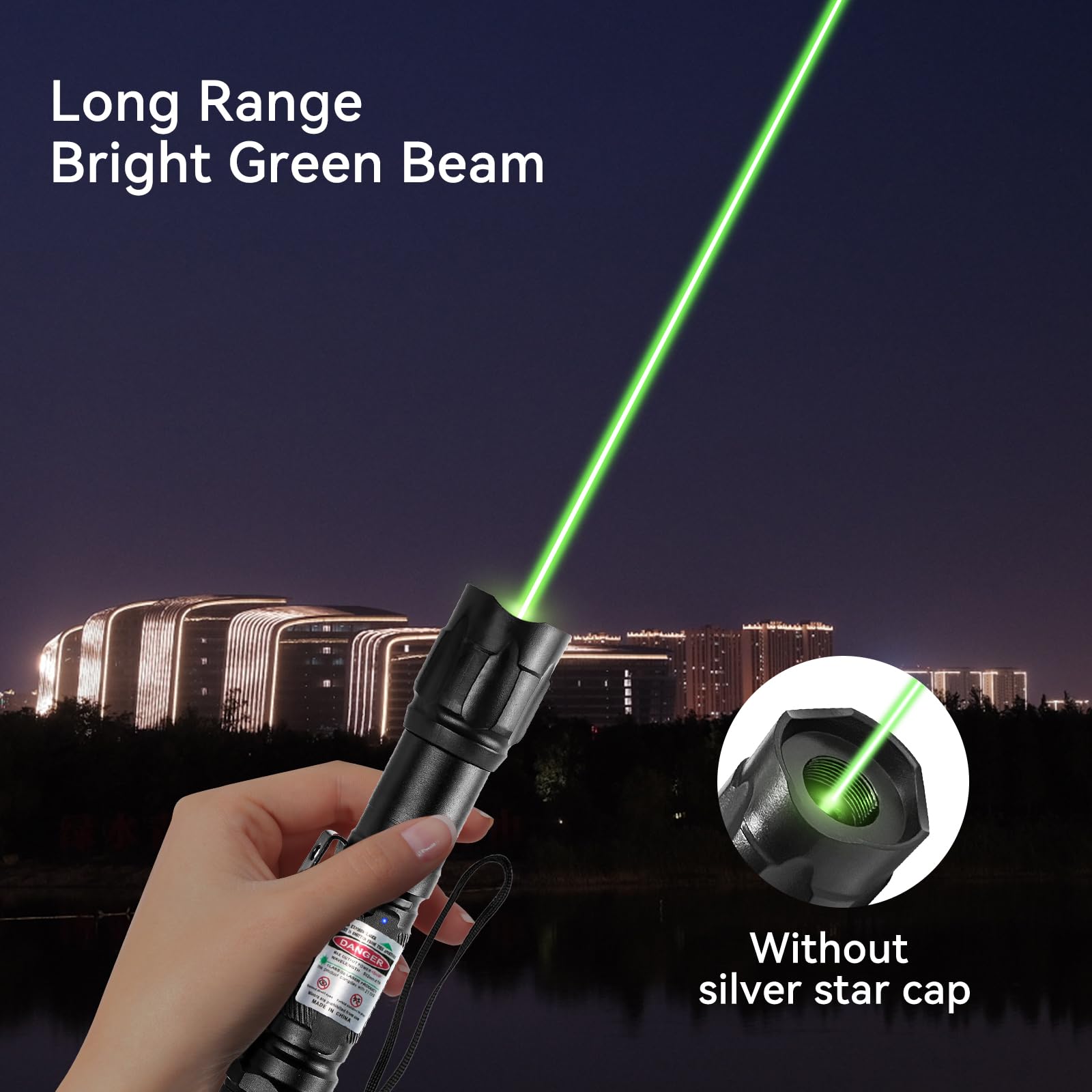 LETEAPII Tactical Flashlight GLS004, Rechargeable, Adjustable Focus, Long Range, Black Aluminum, Ideal for Astronomy and Outdoor Use