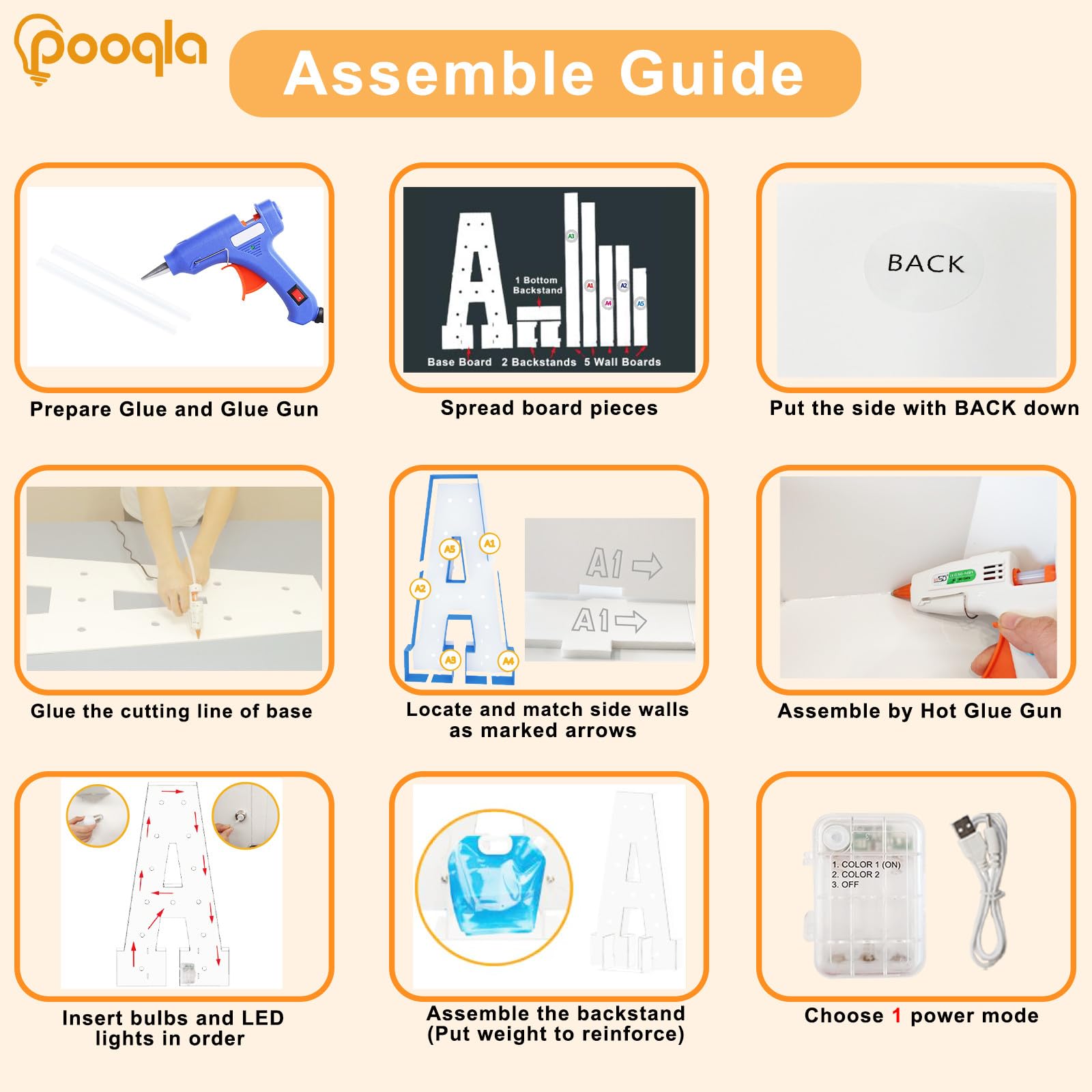 Pooqla 4 Ft Marquee Light Up Letters, Cool White And Warm White Marquee Letters 4 Feet Tall, Giant Letter Sign Big Mosaic Letters For Balloons Birthday Party Anniversary Wedding Decorations, Letter Y