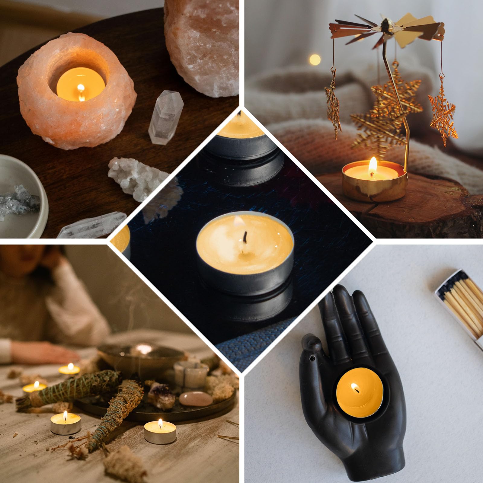 TELOSMA Natural Beeswax Tea Candles - Organic, Smokeless, Yellow, 36-Pack, Long Burning (4-5 Hours) in Metal Aluminum Cup
