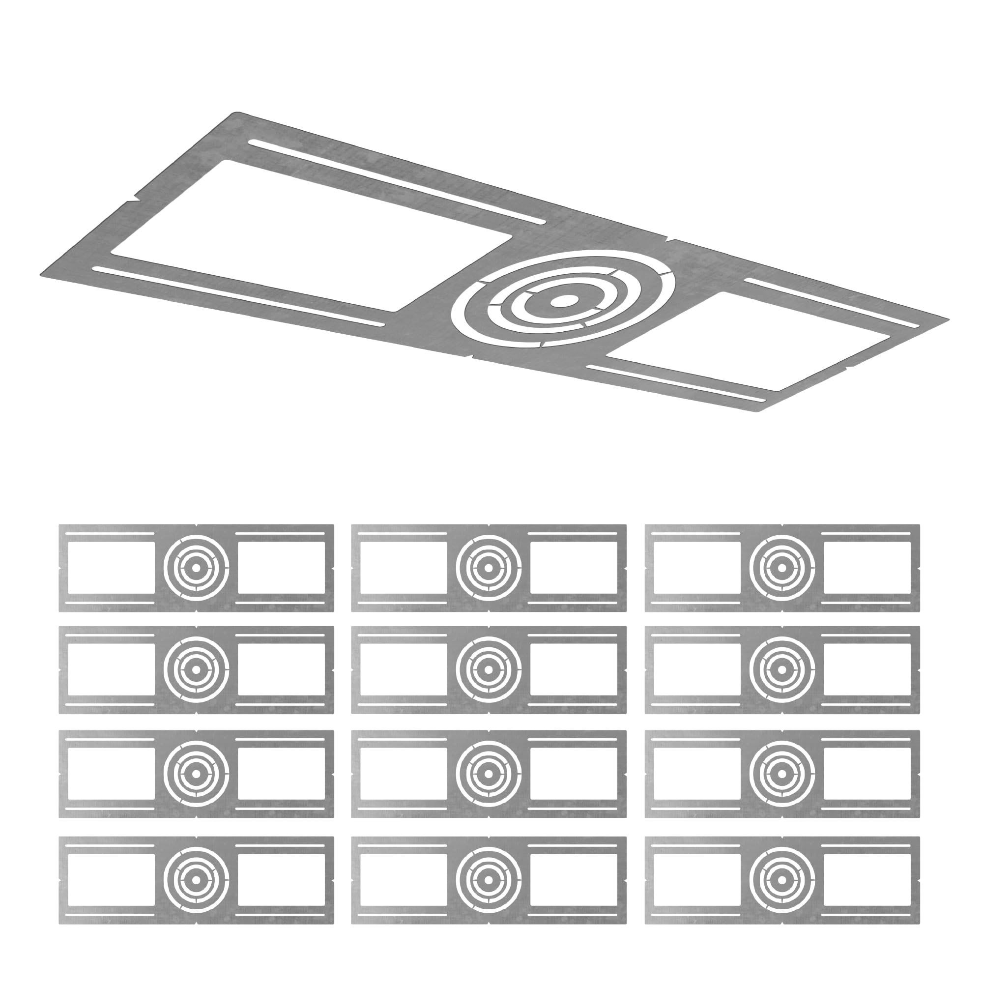 ASD 12 Pack New Construction Mounting Plate Round Hole - 3/4/6 Inch Flat Galvanized Steel Wafer Light Rough in Plate, Universal 