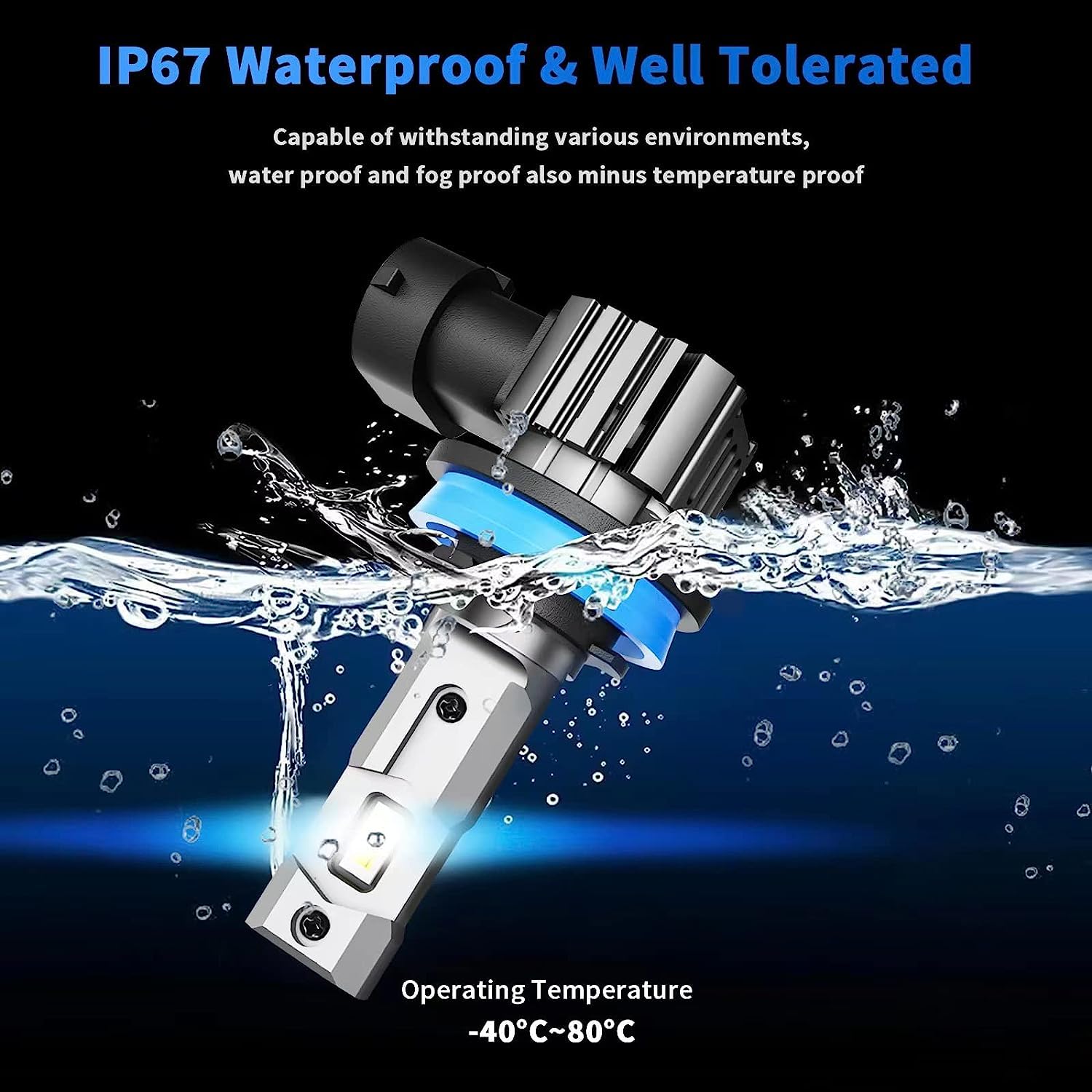 RCJ Dual Beam Bulbs Combo, 600% Brightness, 6000K Cool White, 9005+9006, Aluminum, IP67 Waterproof, Pack of 4