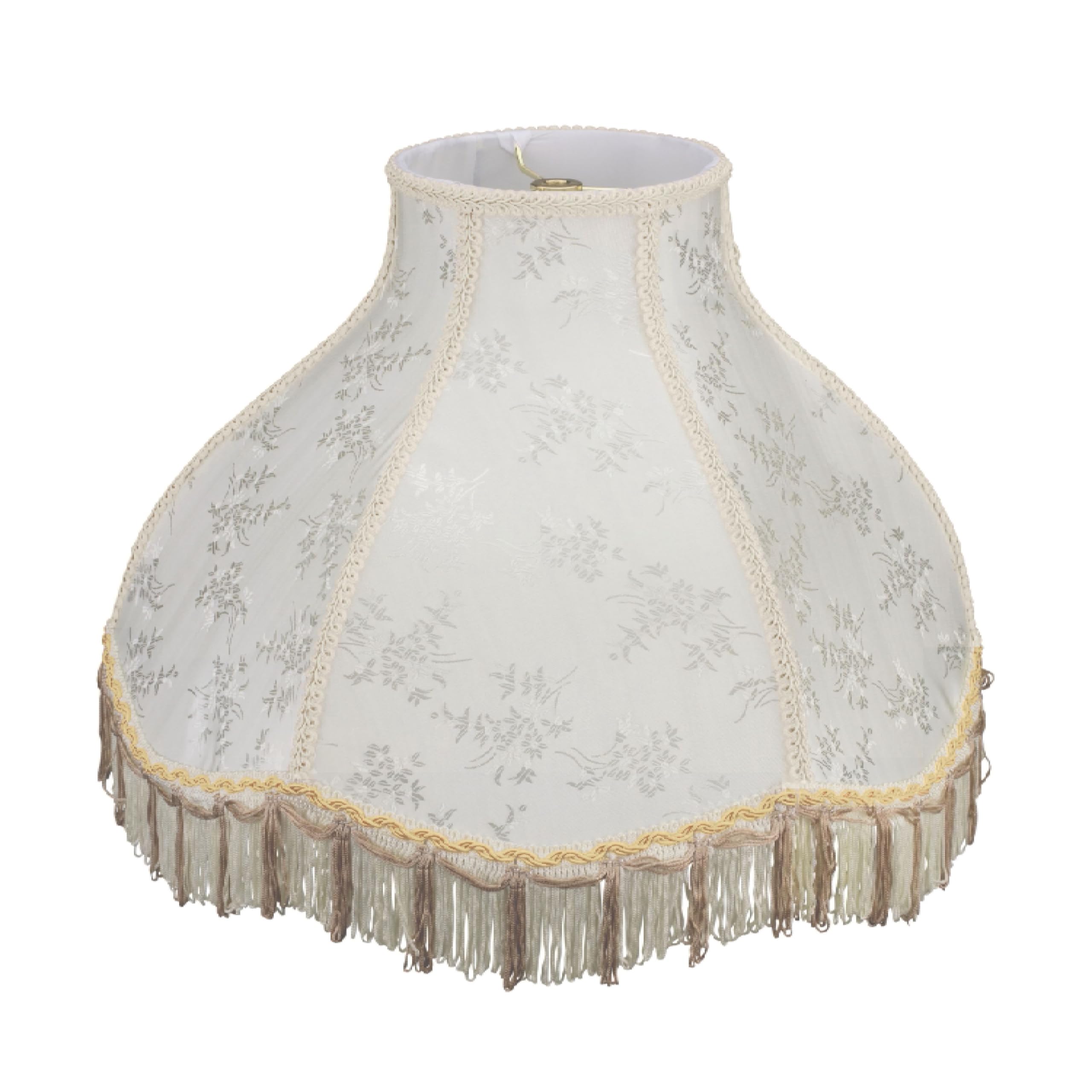 Aspen Creative 30043A Transitional Scallop Bell Shape Spider Construction Lamp Shade in Beige, 17&quot; wide (6&quot; x 17&quot; x 12&quot;)