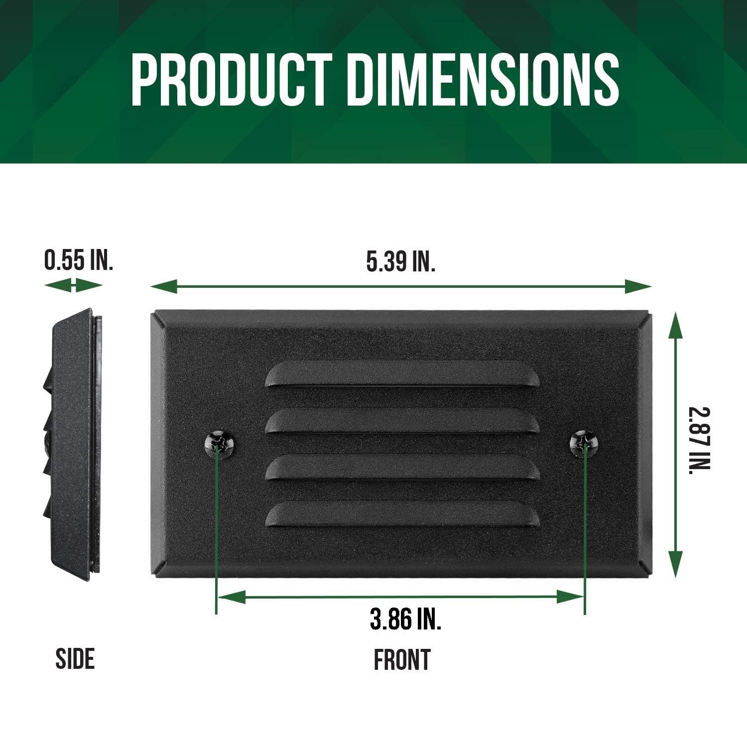 Gkoled 12V 3W Led Step Light, Ip65 Waterproof, 6 Pack, Aluminum, Horizontal Louvered Face