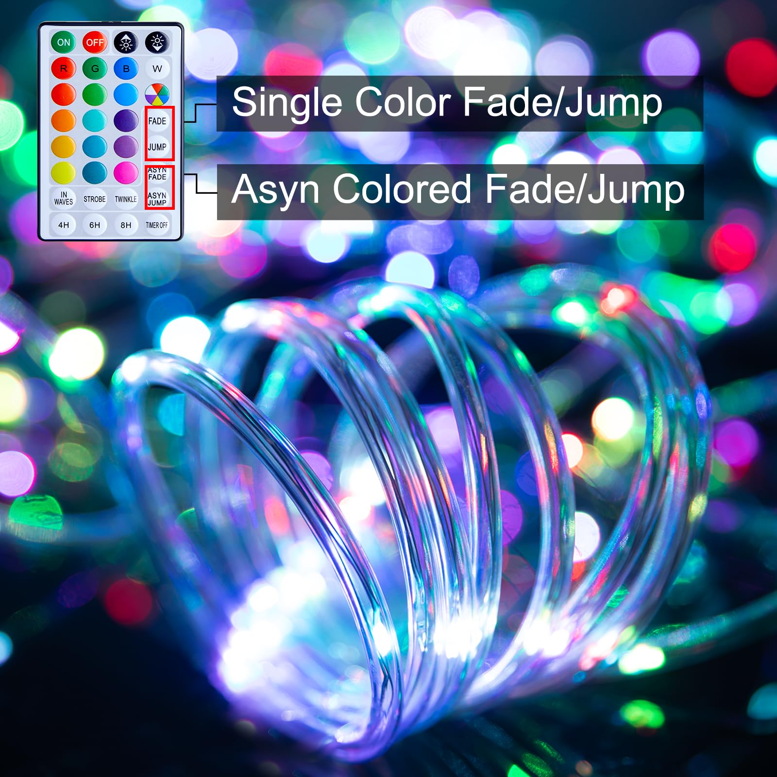 Minetom Color Changing Rope Lights: 72 Ft 220 LED Outdoor String Lights with Plug | Big Twinkle Lights for Bedroom Wedding Patio