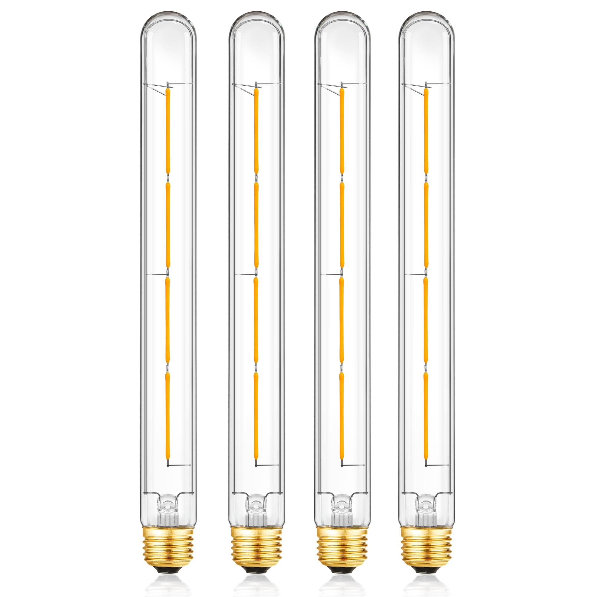 XININSUN T300 LED Bulb, 11.8 Inch Tubular, 100W Equivalent, Dimmable, Clear Glass, E26, 2700K, 4 Pack