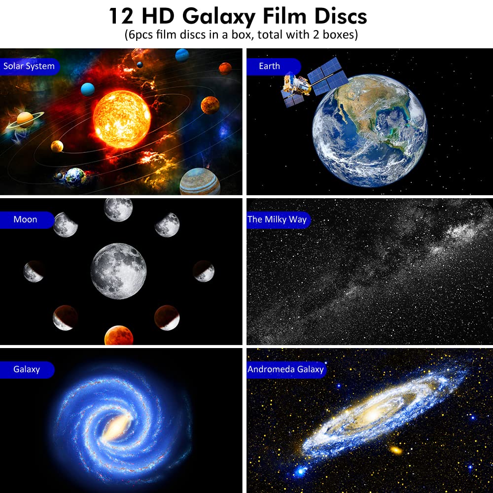 Syslux Star Projector - Galaxy Night Light with 4K Discs, 360° Rotation, White, Model BL-DQY02, Ideal for Kids Room & Gifts