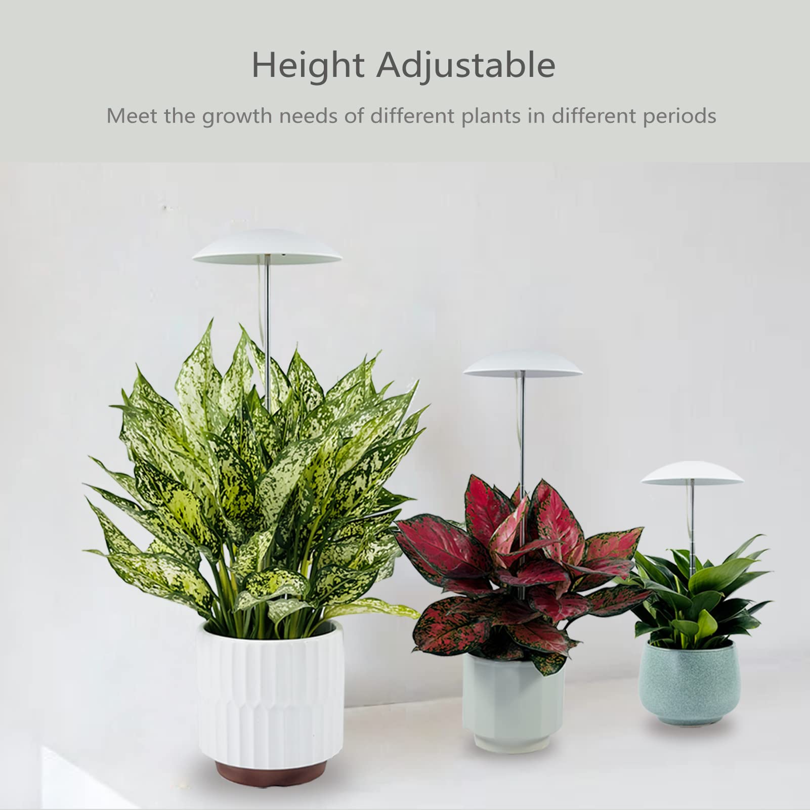 Led Grow Light For Indoor Plants 4 Pack, Intelligent Usb Small Plant Lights With Remote Controller, Height Adjustable, Automatic Timer, Ideal For Home Decoration