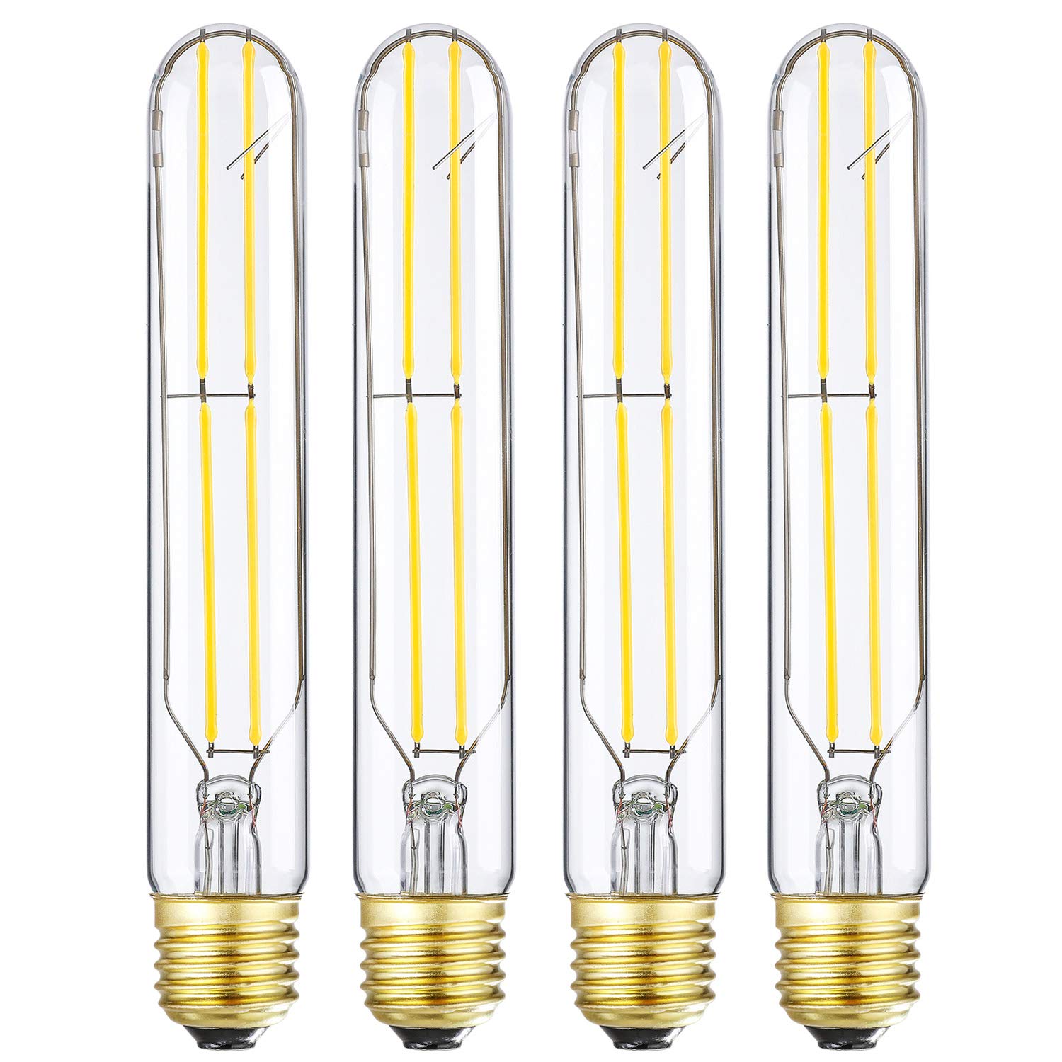 T10 Led Bulb,Dimmable 6W Led Tubular Bulbs, Soft White 3000K, 60 Watt Incandescent Bulb Equivalent,Clear Glass,E26 Base Lamp Bul