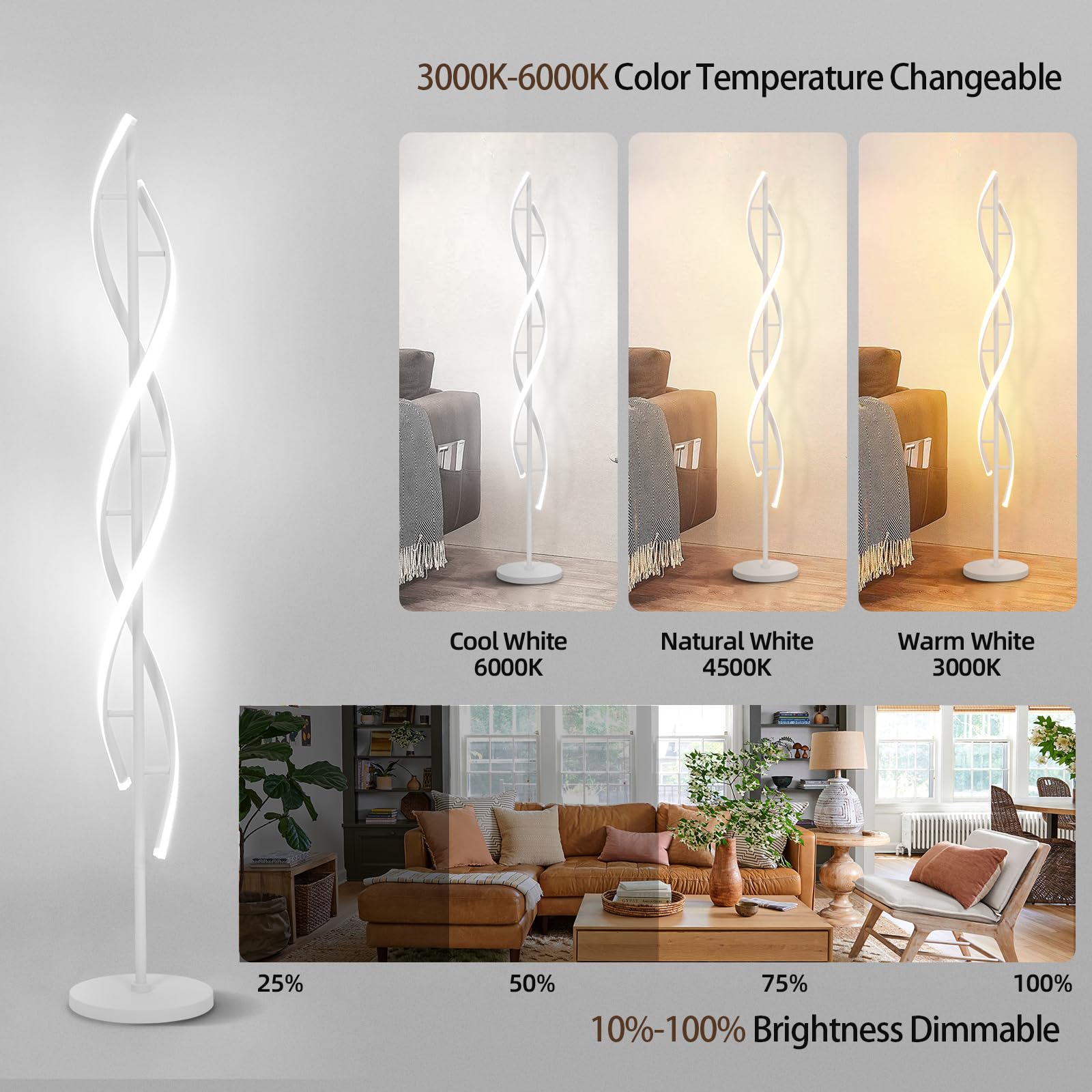 Adisun 40W Modern Floor Lamp With Remote 60 Inch Dimmable Floor Lamp For Bedroom Standing Lamp Led Floor Lamps For Living Room D