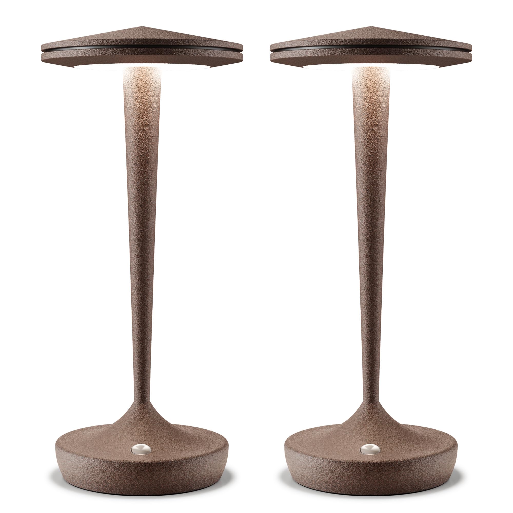 JALVDE Cordless Lamp Rechargeable LED Table Light 48Hrs Battery Operated Table Lamp Potable Lamp with Stepless Dimming and Waterproof Lamp for Kitchen Dining Shower Outdoor Patio Camping(2PRust)