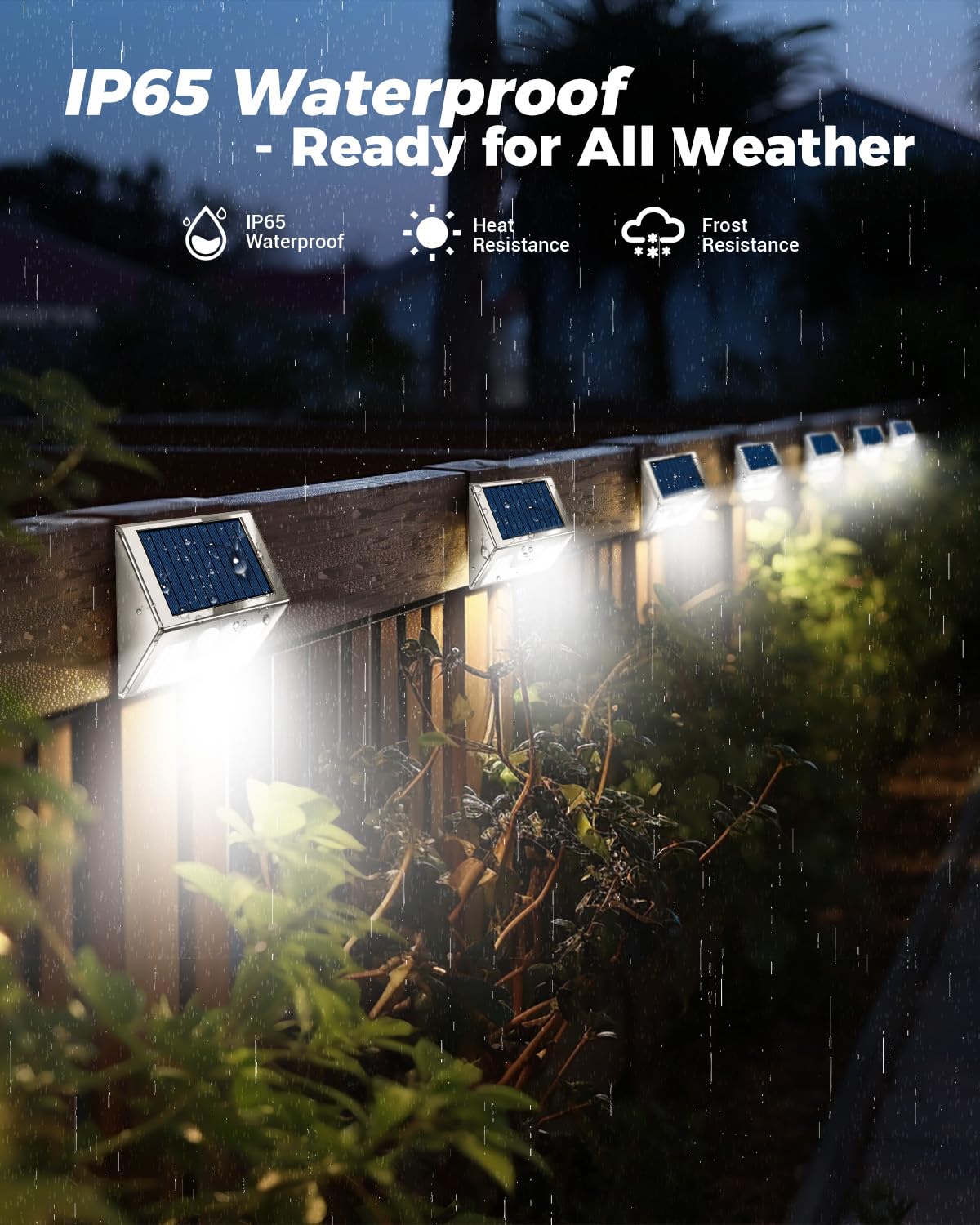 Vighep Solar Motion Lights 12-Pack Waterproof LED Outdoor Brushed Nickel Bright Cold White Model YHM03A