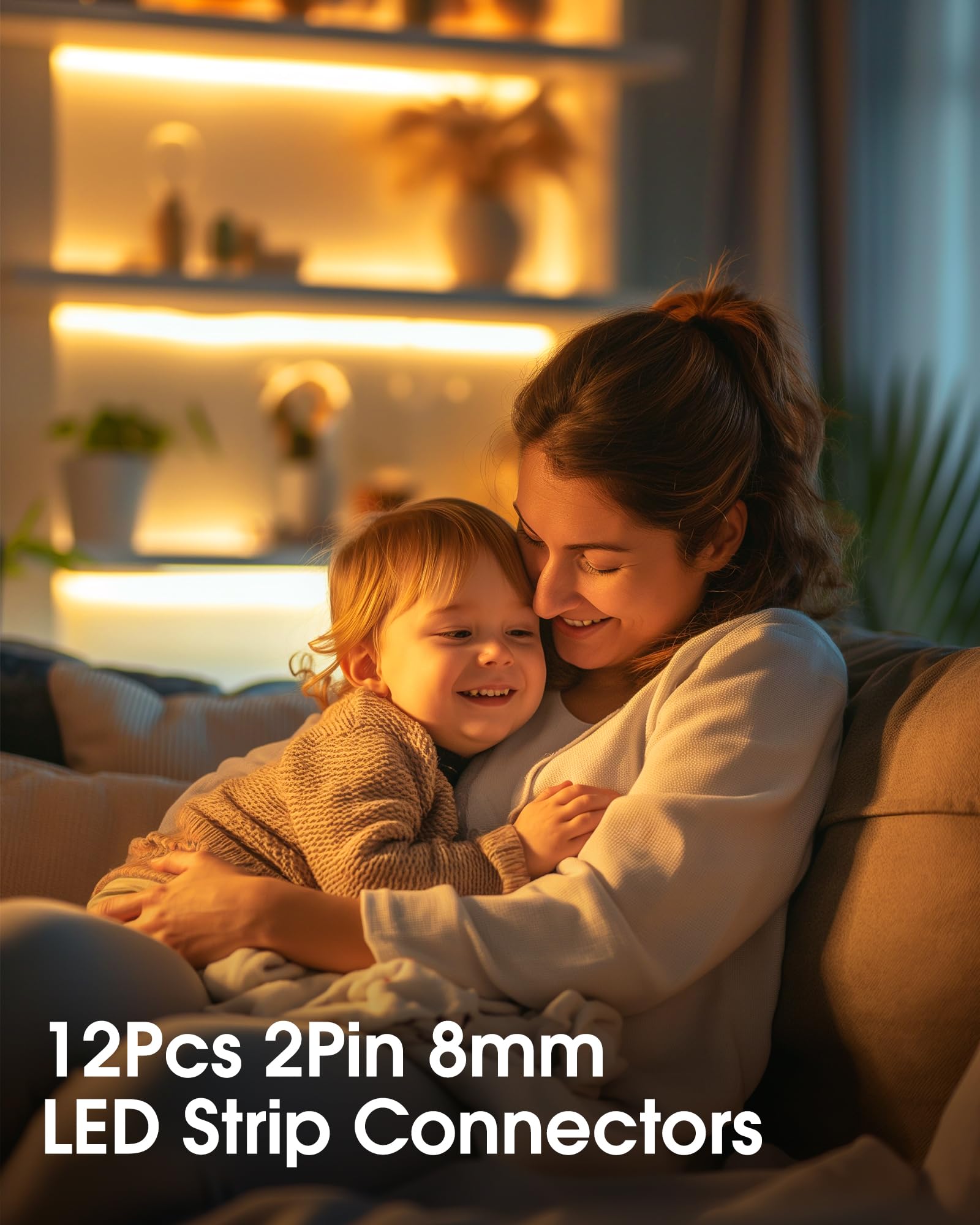 Hitlights 12 Pack Led Connector 2 Pin 8Mm Solderless Led Tape Light Connector Transparent Led Strip Light Connectors With Screwd