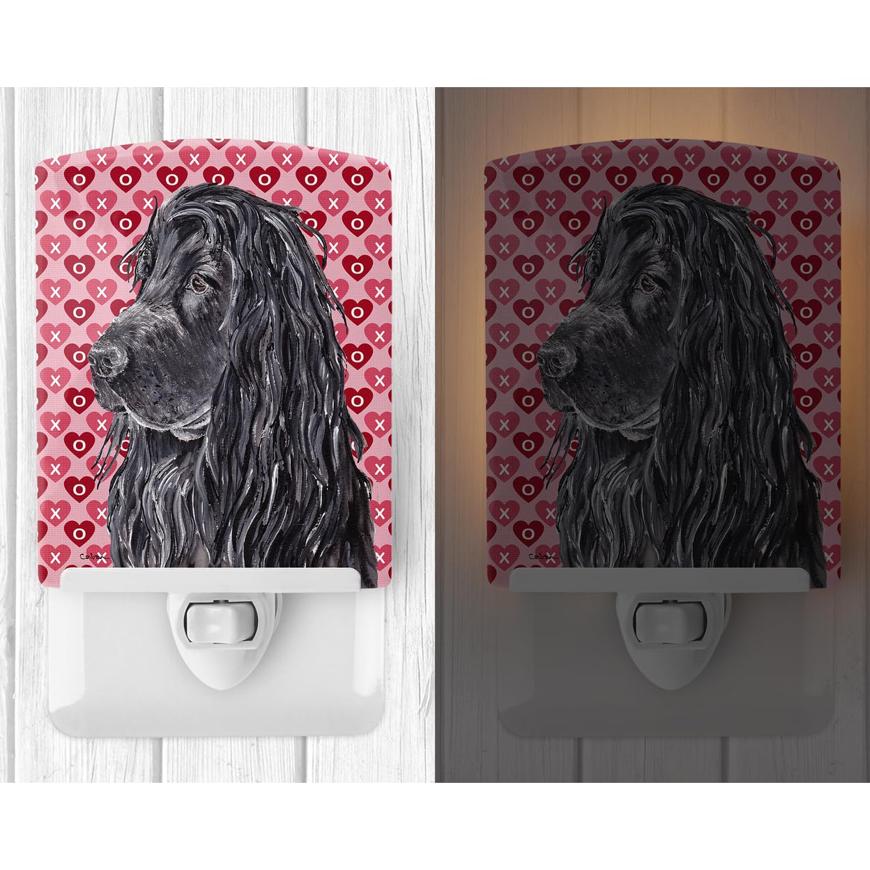 Carolines Treasures Ceramic Night Light, Black Cocker Spaniel, 6x4x3in, Multicolor, Model SC9555CNL, UL-Certified