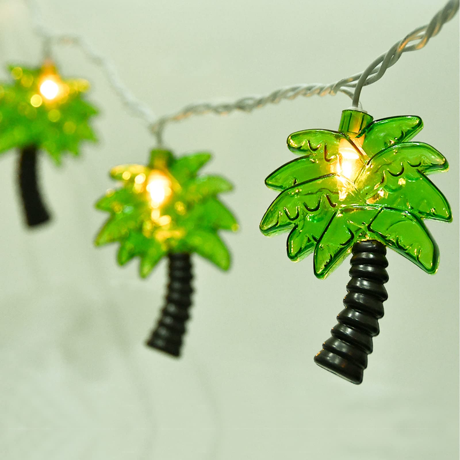 SUNSGNE Palm Tree Patio String Lights - 8.5 Feet, Plastic Glass, Summer Beach Party Decorations