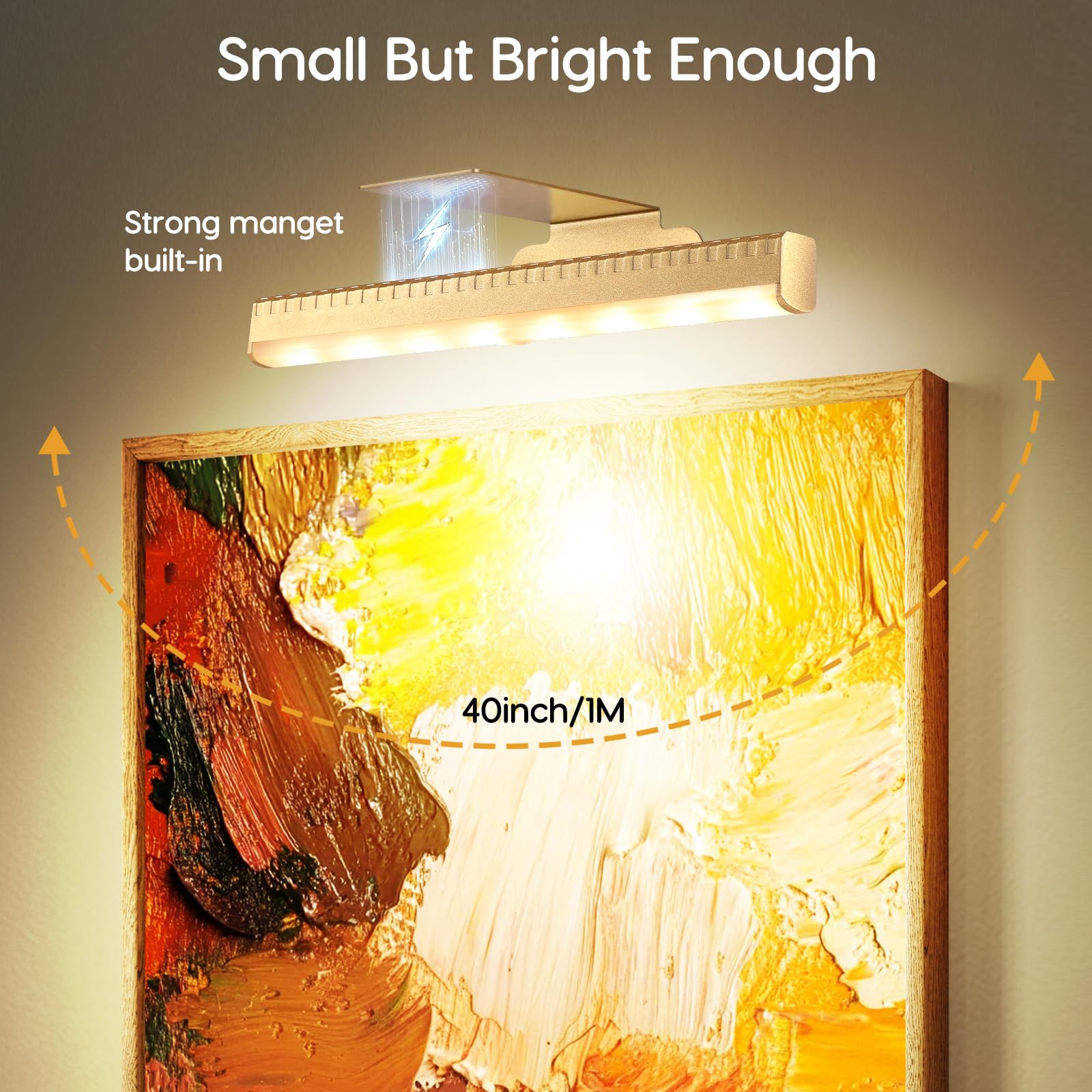 Wireless Wall Picture Light For Artwork With Remote  Display discomfort-reducingting Light With 3 Colors Of Warm/Nature/Cool Lighting Dimmable Timer Battery Led For Accent Display Puck Closet Gallery Portrait Home