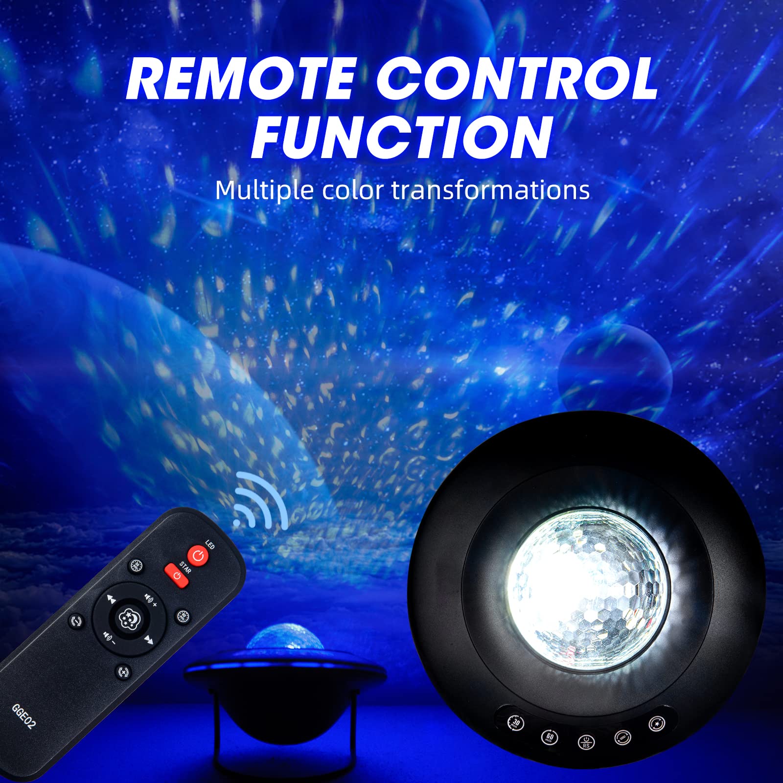 Looeoodoo Star Projector & Bluetooth Speaker - Galaxy Night Light With Timer & Remote Control