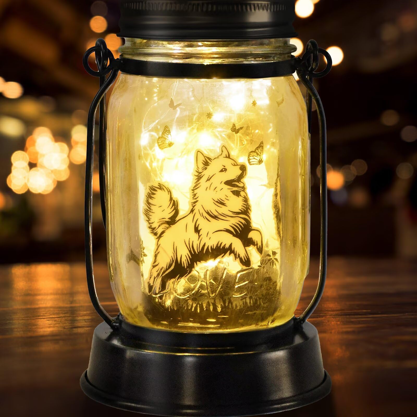 kyoryuger Samoyed Gifts for Women/Men Samoyed Dog Solar Lanterns Mom Birthday Dog Lovers Lantern Pet Loss Pet Memorial Lights So