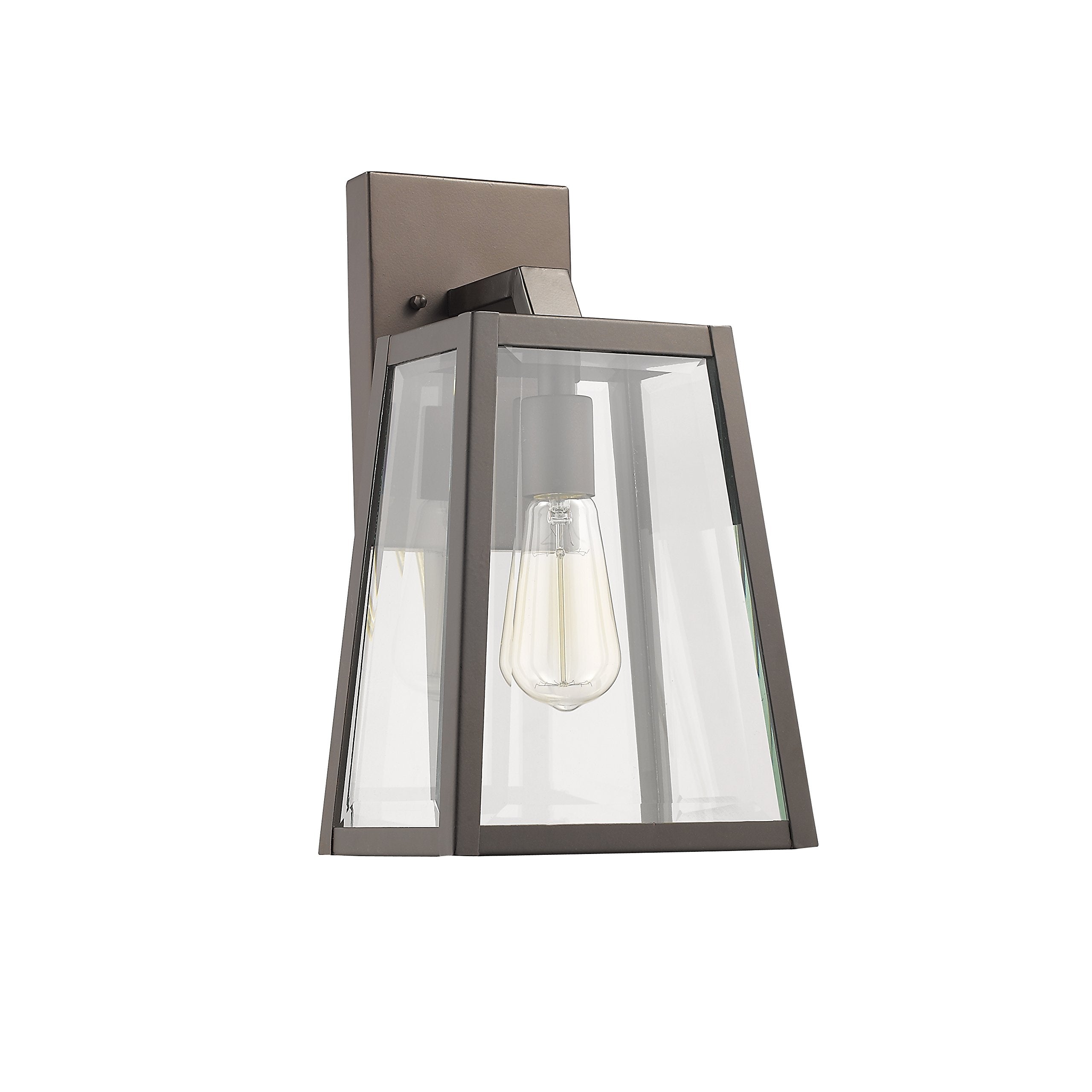 CHLOE Outdoor Wall Sconce, 1 Light, Rubbed Bronze, 14in Height, Glass, Model CH22034RB14-OD1