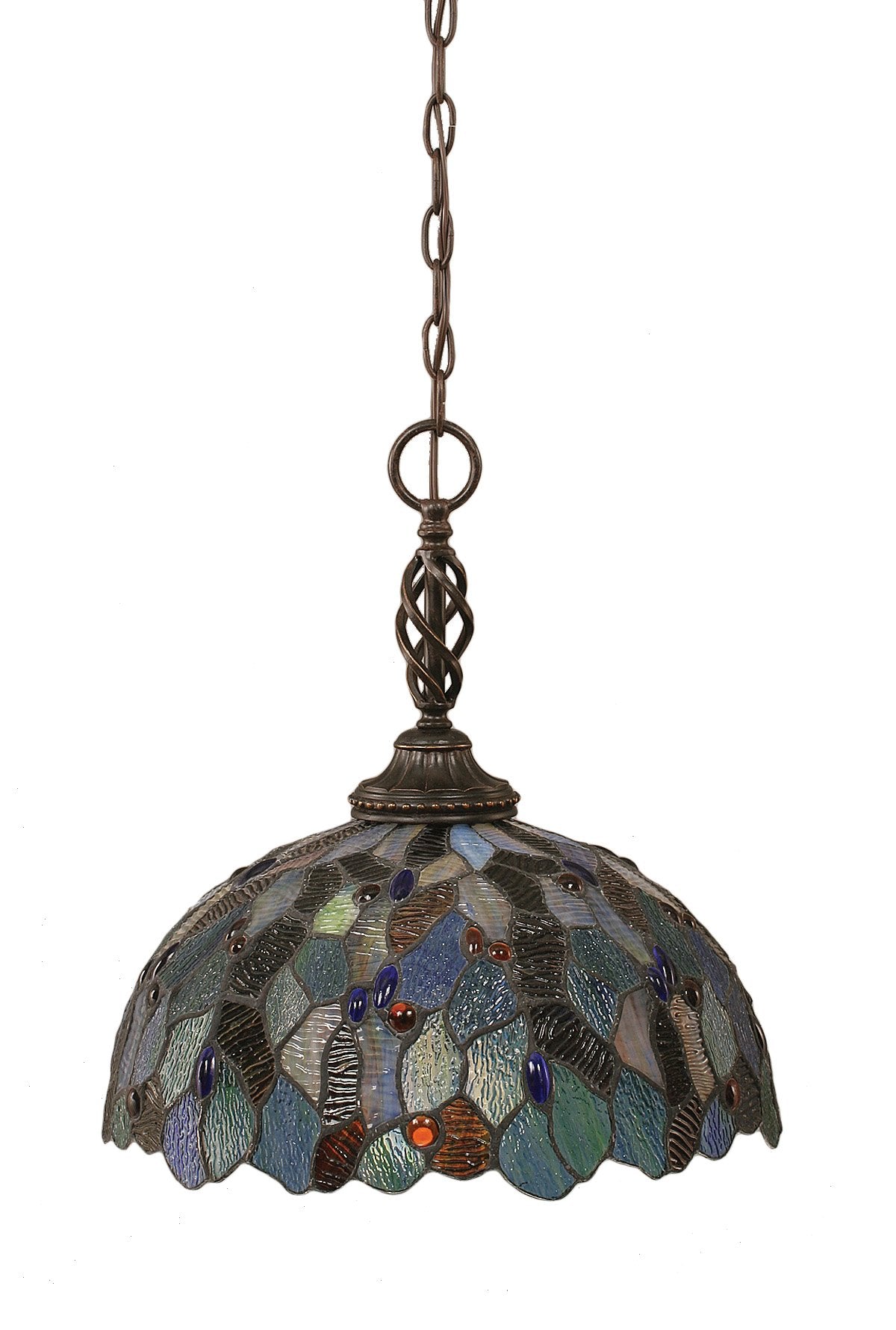 Toltec Lighting Elegante 1 Light Pendant in Dark Granite (82-DG-995)