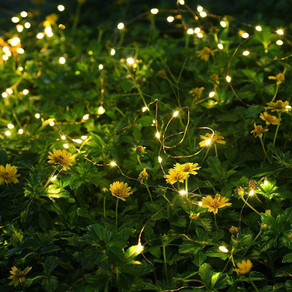 FELISHINE Fairy String Lights, 20 LEDs, 6.6FT Copper Wire, Battery Operated, Warm White, Ideal for Party, Wedding, Christmas Decorations