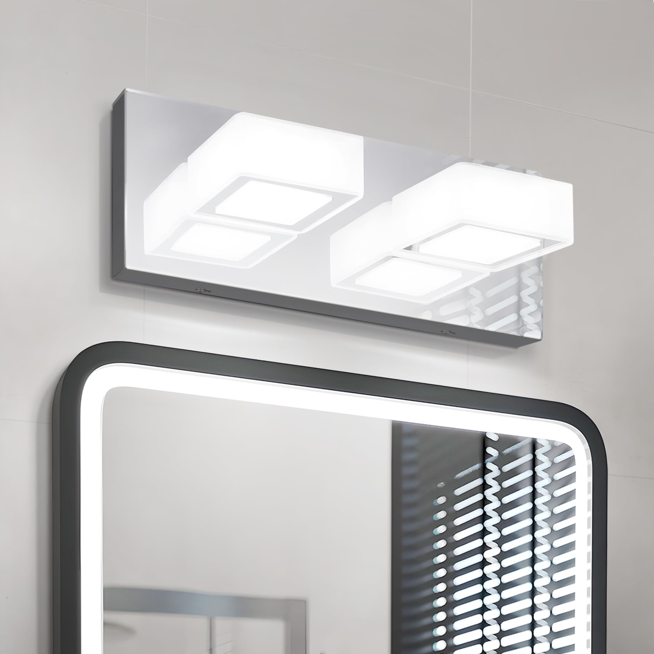 ASD LED Bathroom Vanity Light Fixture 2-Light 12W 820LM Dimmable Rotatable Chrome A-LVF25M-2D12CH