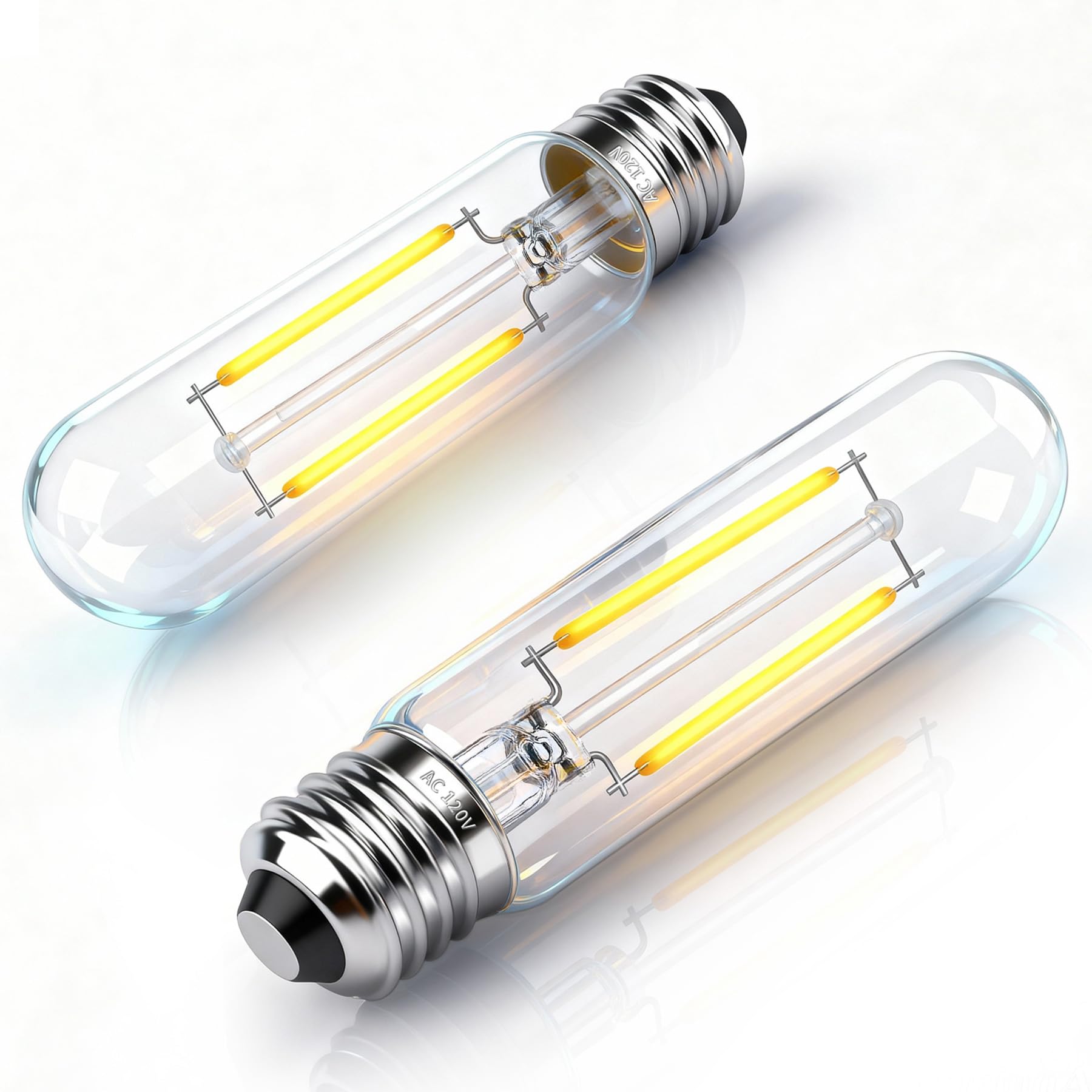 T10 LED Bulb Dimmable Long Edison Light Bulb 120V 4W Equal 40 Watt Tubular Light Bulbs 2700K Warm White for Pendant Chandelier Wall Sconces Christmas Tree Decoration  E26  400LM  2Pcs