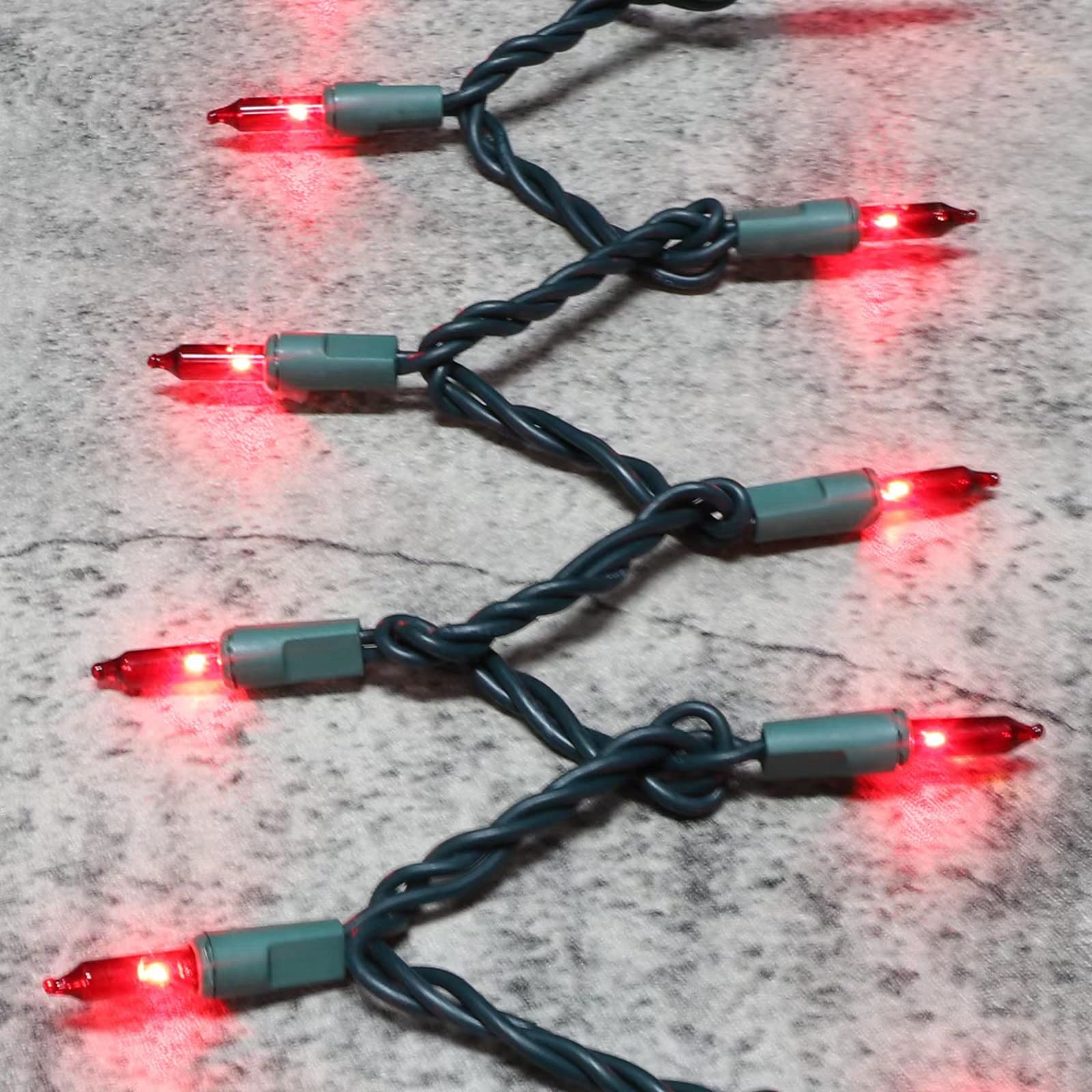 Glownova Green Wire Red Incandescent Bulb 100 Mini String Lights For Indoor Christmas Tree Garland Birthday Wedding Party Festival Decoration
