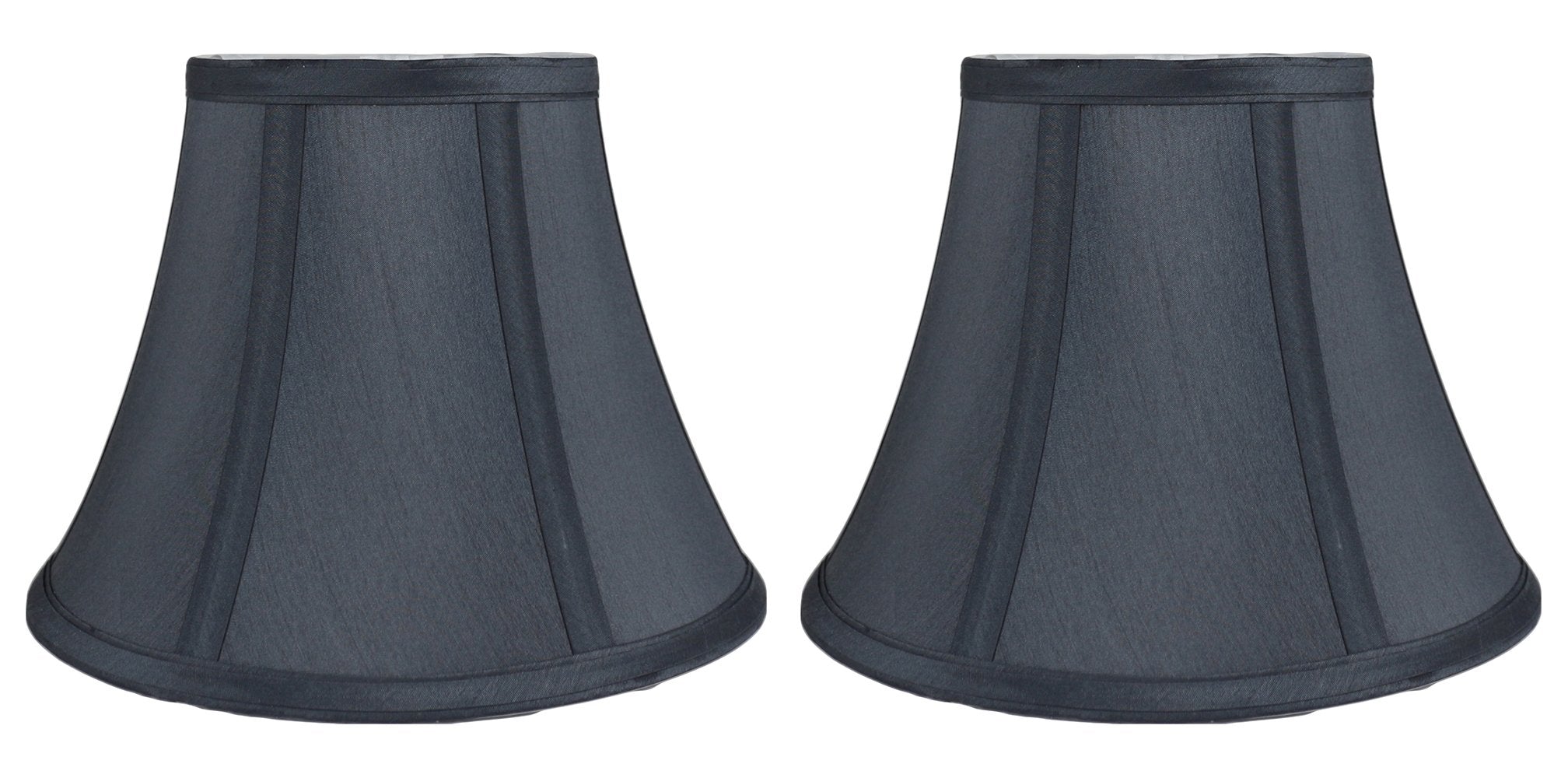 Urbanest Set Of 2 Softback Bell Lampshades, Faux Silk, 5X9X7, Gray, Spider-Fitter