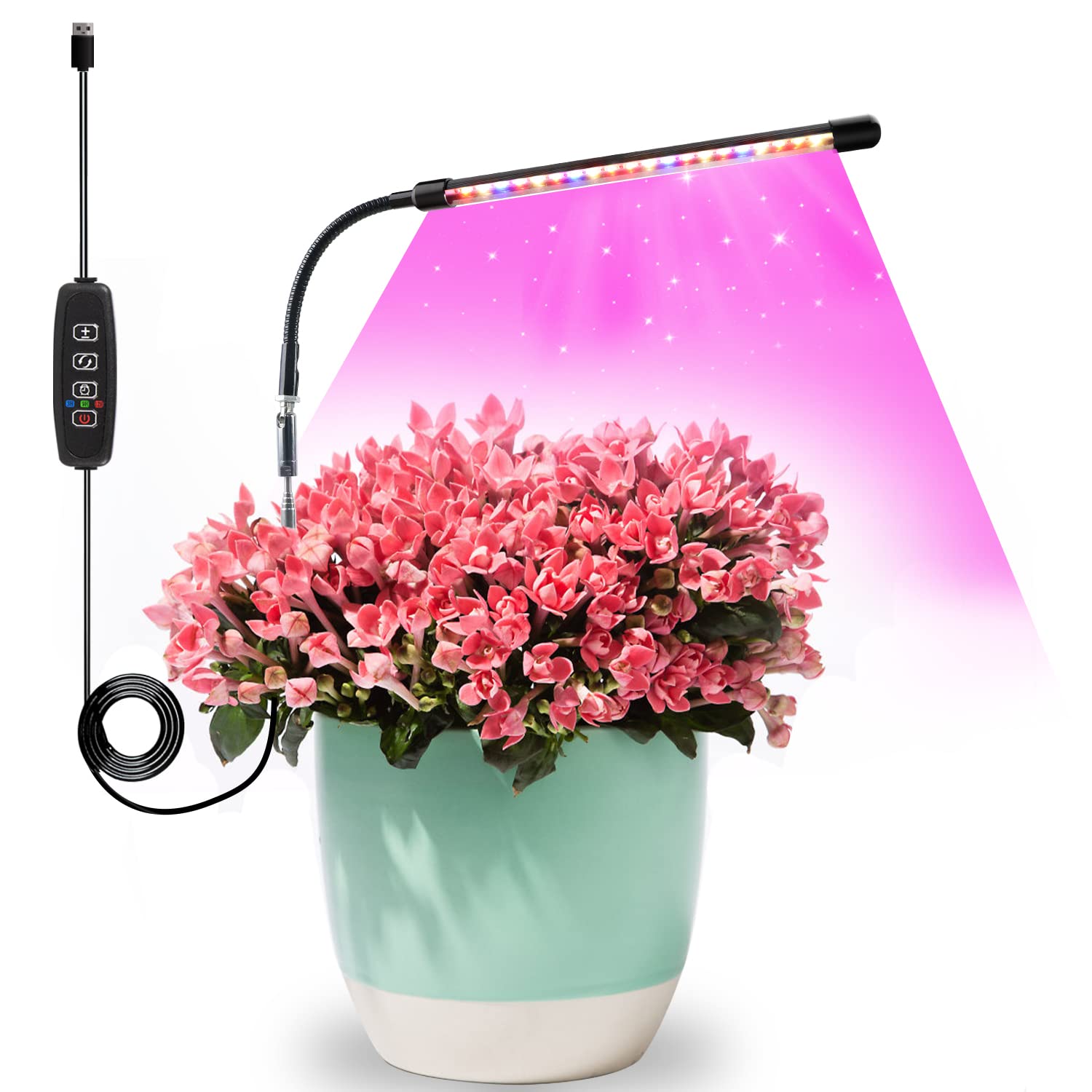 Lpmzmbl Height Adjustable Plant Light For Indoor Plants With Auto On/Off Timer 3H/9H/12H ,5 Dimmable Brightness For Small Plants Growing