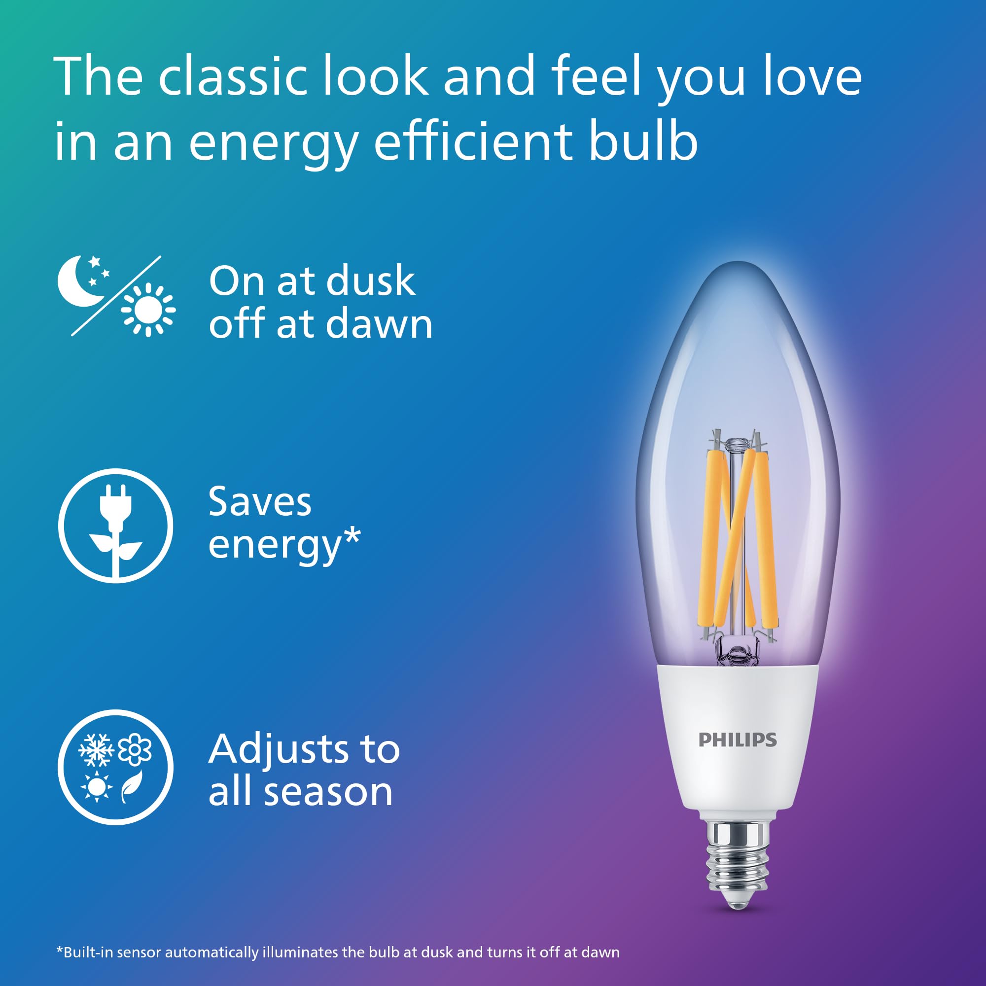 Philips Led B12 Candelabra Led Light Bulbs - Flicker-Free 40W Light Bulbs With Eyecomfort Technology - Soft White 2700K Lightbul