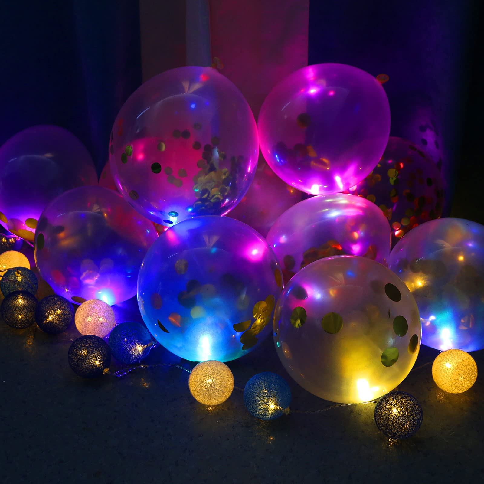 Acmee LED Balloon Light, Non-Blinking Party Lights, Red, Pack of 12, Plastic, Model GM032R-12