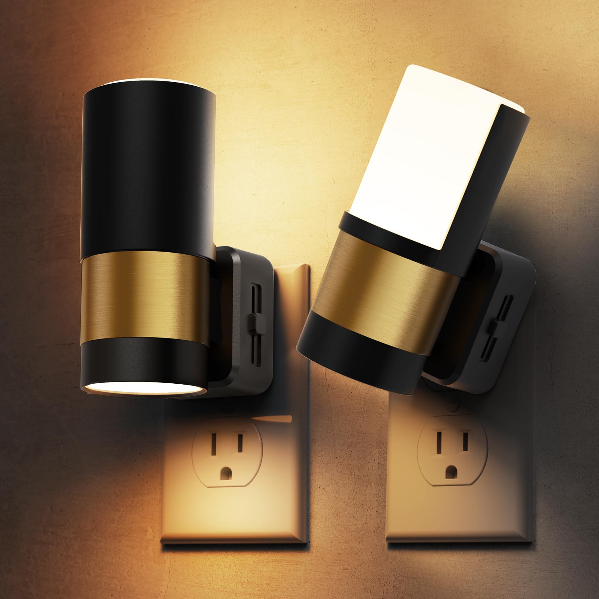 L LOHAS LED Night Lights Plug into Wall with Dusk to Dawn Sensor, Dimmable Night Light with 0-100lm Stepless Dimming, Rotating P