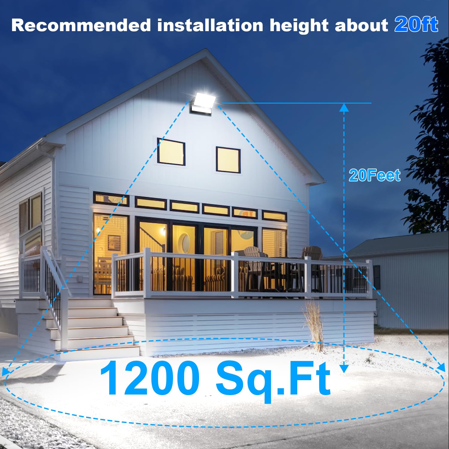 Juyace 120W Led Wall Pack Light Outdoor Security Flood Lighting Exterior Fixtures 360 Rotation 5000K For Garage Yard Barn Area Backyard Building