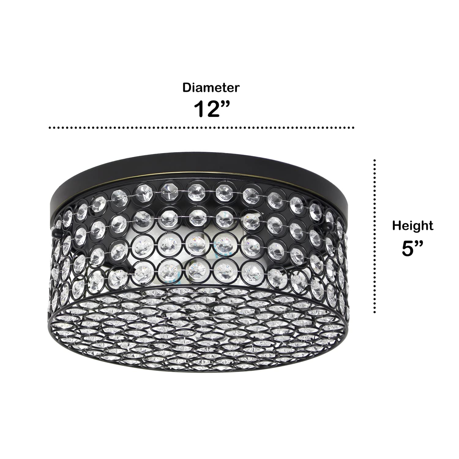 Lalia Home Glam 2 Light Flush Mount Fixture, 12 Inch, Metal, Restoration Bronze, Model LHM-2003-RZ