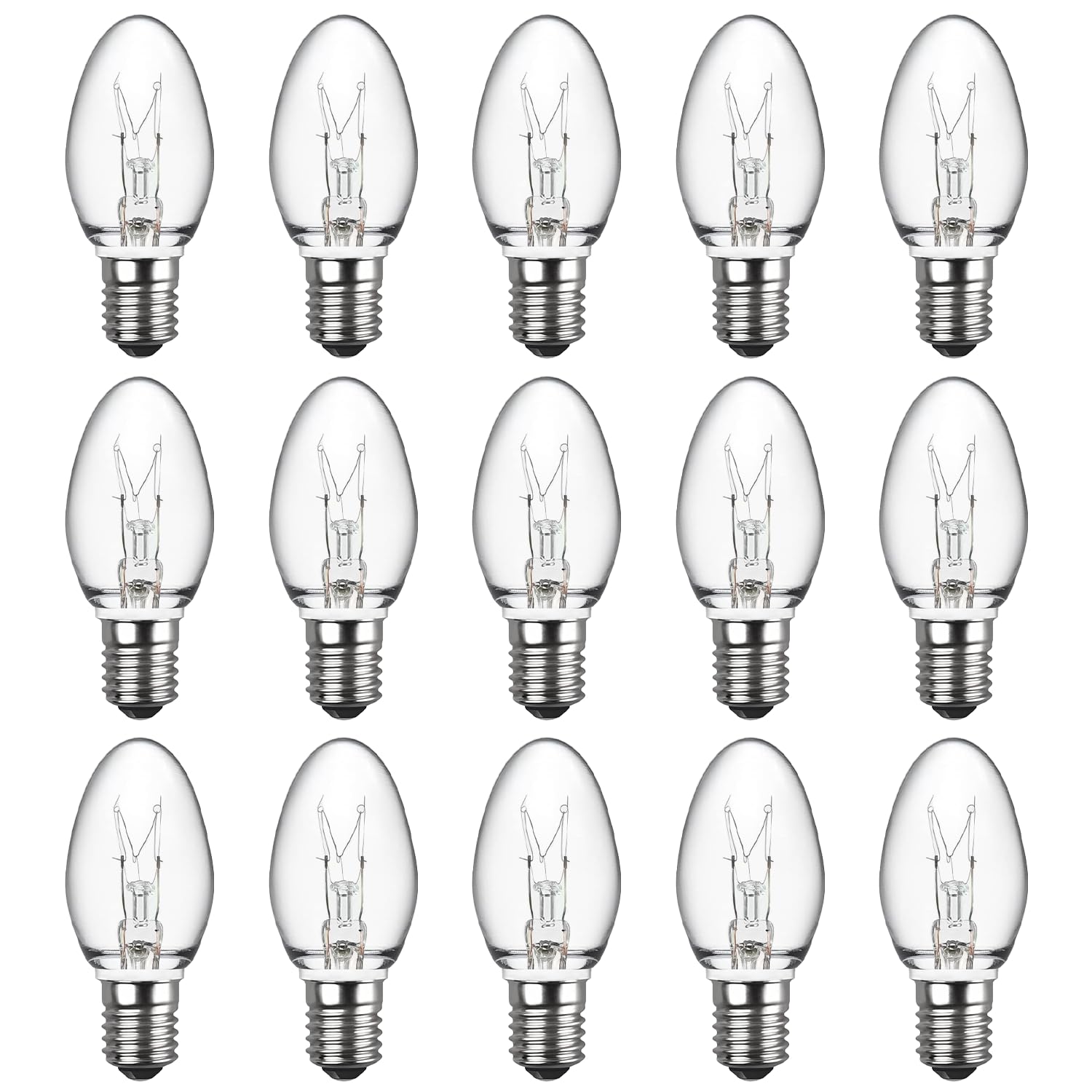 MEQIQTEK Salt Lamp Bulb - Scentsy Light Bulbs for Plug in Wax Warmer - 15 Watt Night Light Bulbs - E12 Bulbs for Household Salt 