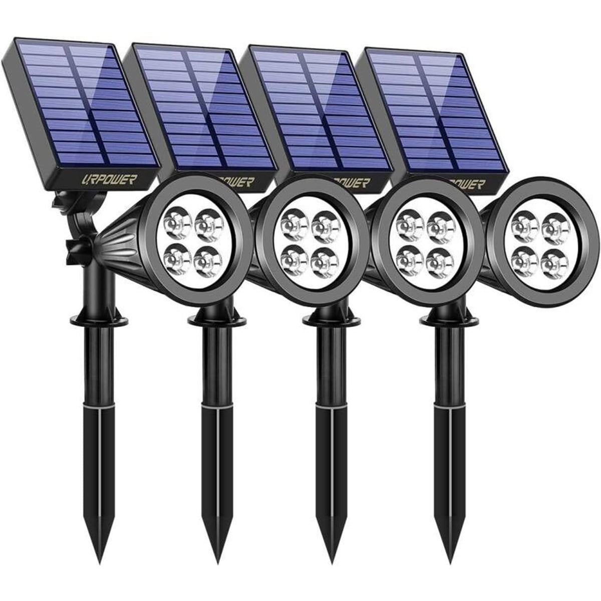 URPOWER Solar Lights Outdoor, 2-in-1 Waterproof Adjustable Solar Spotlights Outdoor Wall Light, Dusk-to-Dawn Solar Powered Lands