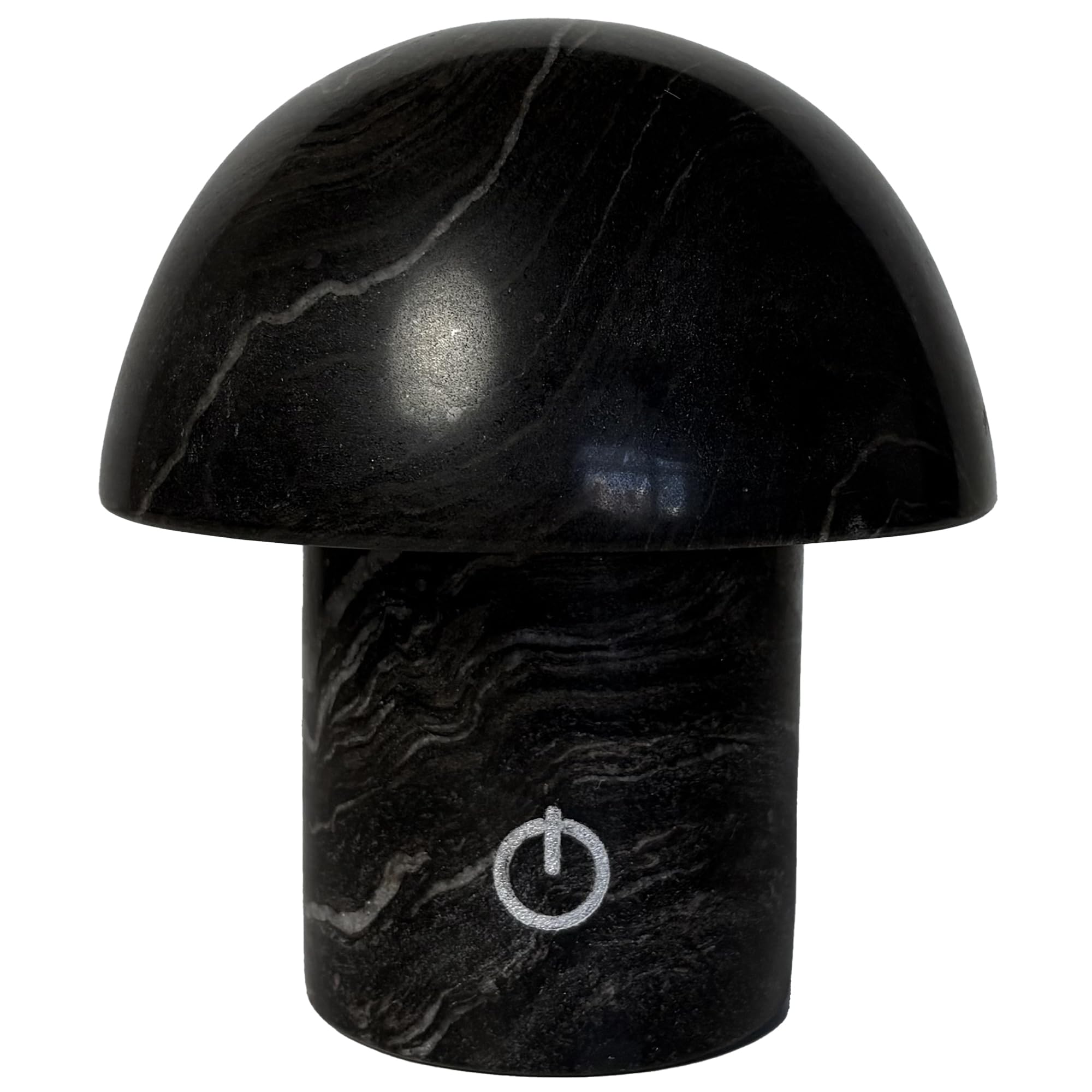 Hand-Polished Natural Marble Mushroom Lamp  Rechargeable LED Stone Night Light with Touch Control and 3 Brightness Levels  Sculptural Bedside Ambient Decor Light for Modern Home