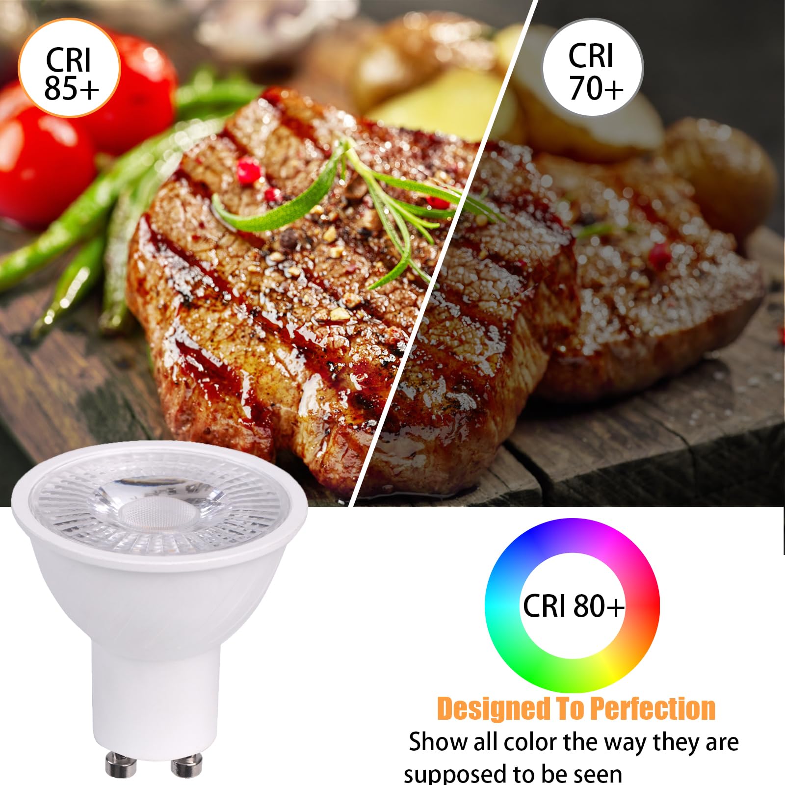Hmyyjt Dimmable Gu10 Led Bulbs,50 Watt Equivalent, Energy Efficient 7W, Gu10 Base, Warm White 3000K,550Lm, 30,000 Hour Lifetime,