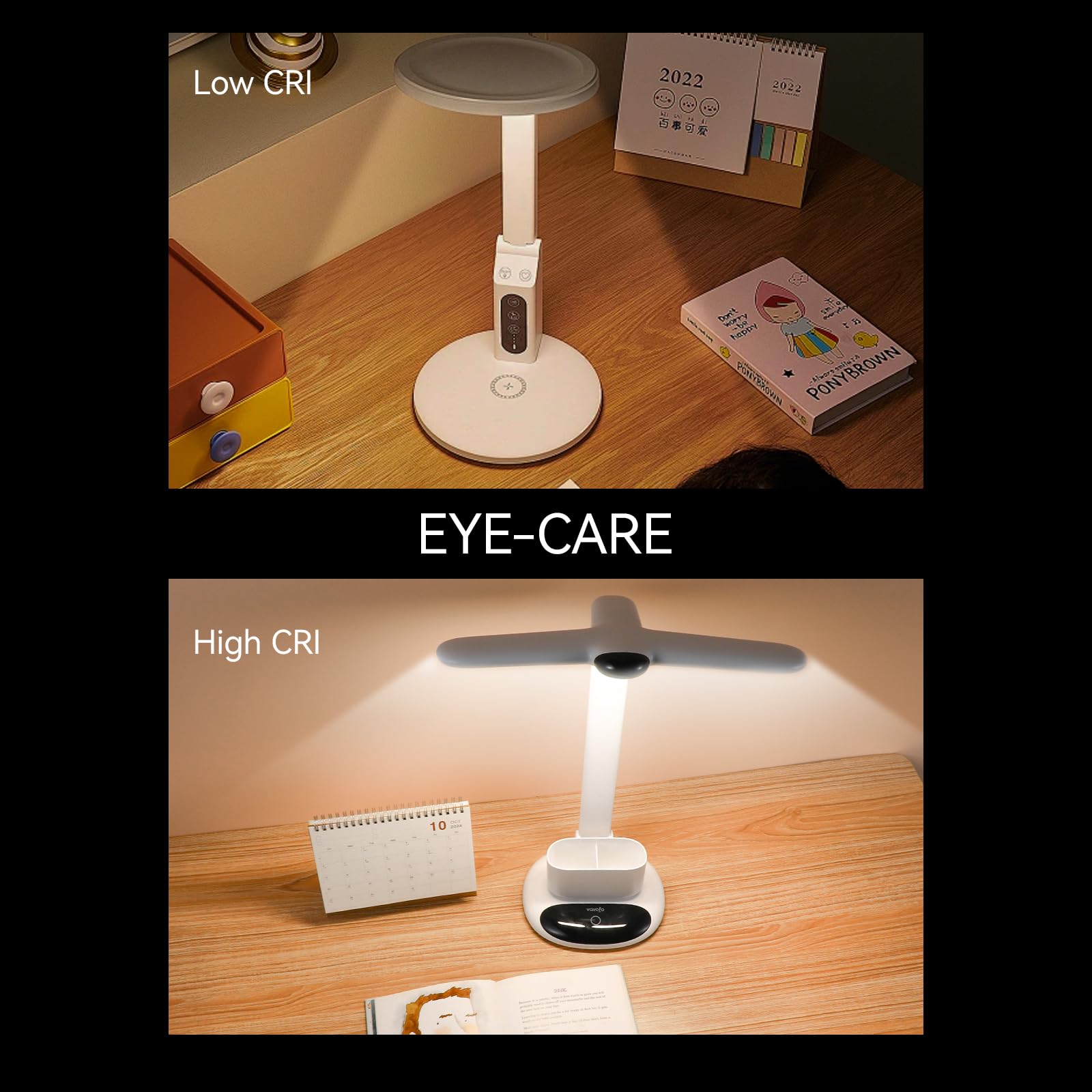 VAVOFO Eye-Caring Wireless Desk Lamp KM-6785 - Touch Control, 700 Lumens, 2700-7000K, USB-C, White