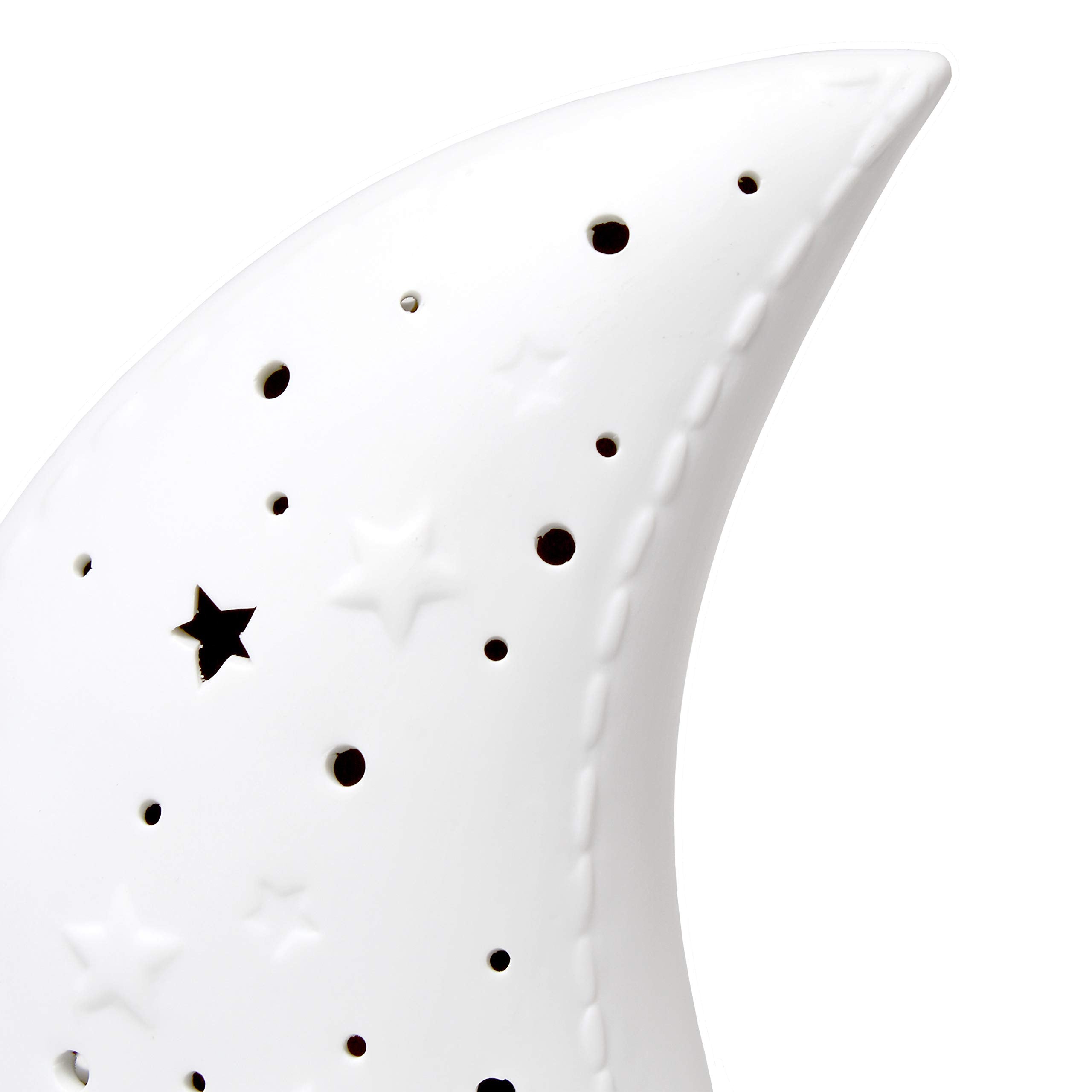Simple Designs LT3338-WHT Porcelain Crescent Moon Night Light Lamp, White, Pack of 1