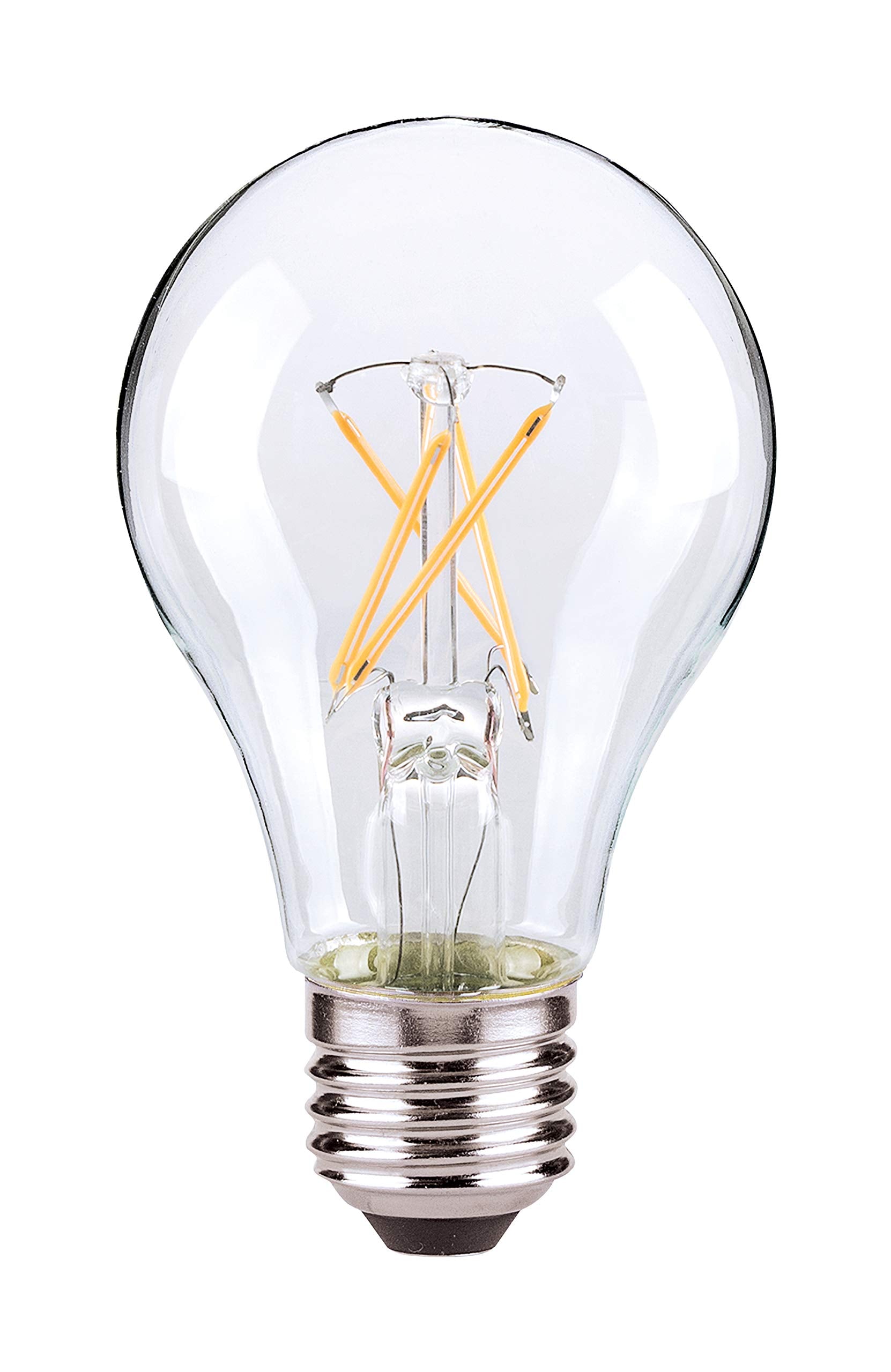 Satco A19 LED Light Bulb 3000K Clear Medium Base 4-Pack 7.5W