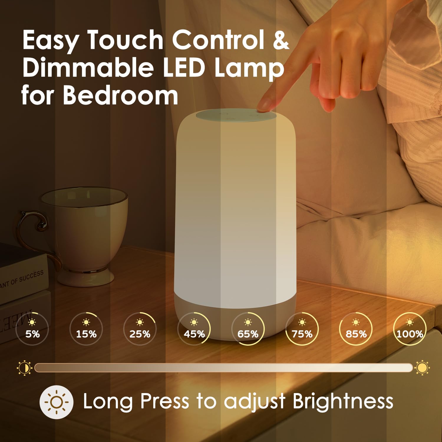 One Fire LED Lamp - 32 RGB Colors, 10 Brightness Levels, Cordless Rechargeable Night Light, Model TW-L65