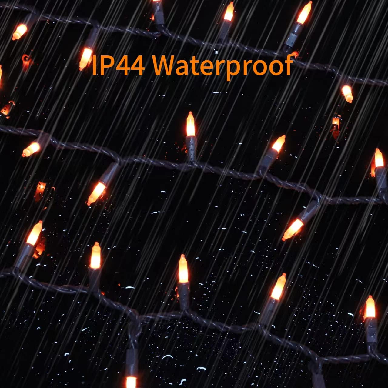 Glownova Brown Wire,Orange,Incandescent Bulb 100 Mini String Lights For Indoor Halloween Tree Home Party Festival Decoration