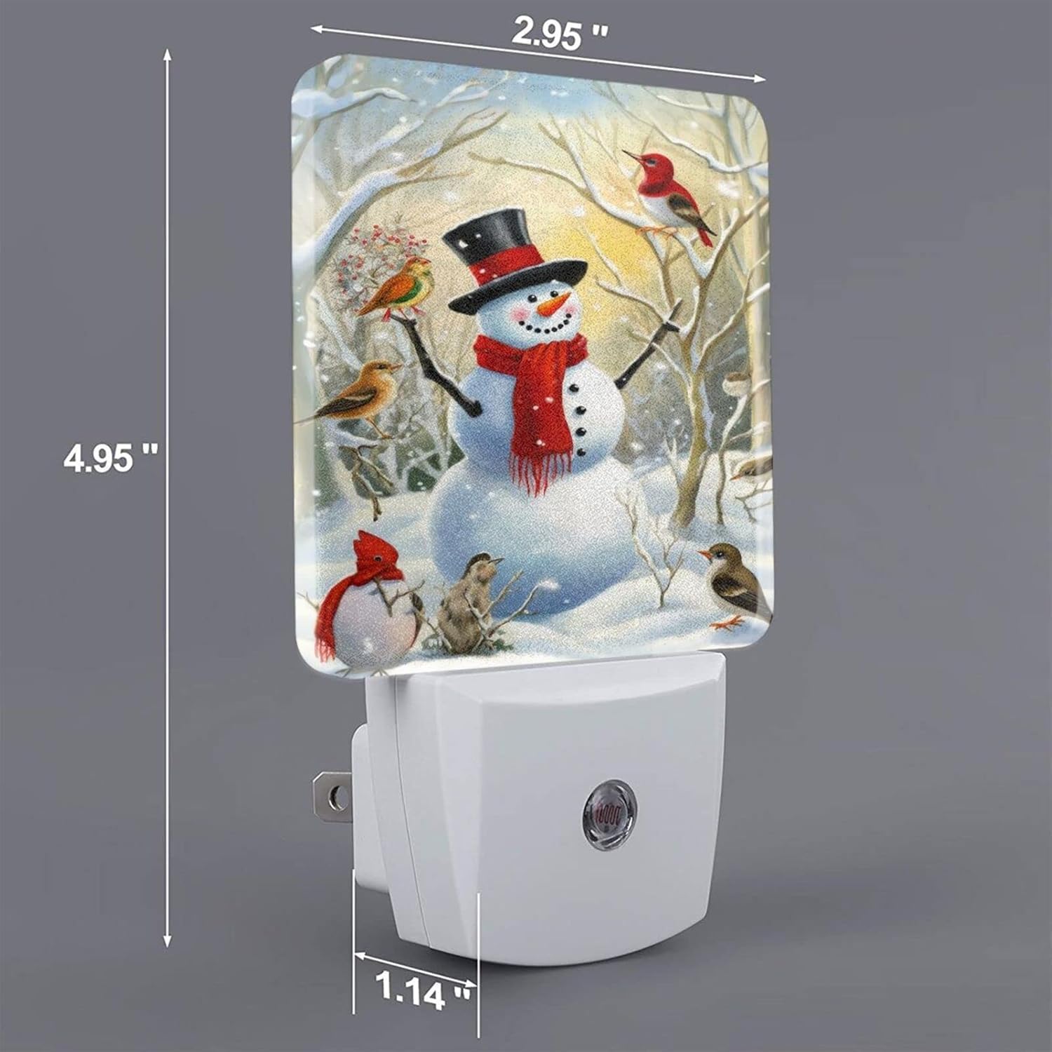 Azvizanmo Led Nightlight, Auto Dusk-To-Dawn Sensor, 1 Pc, Snowman, Model: Nitelight, Ideal For Bedroom, Bathroom, Kitchen, Hallway, St