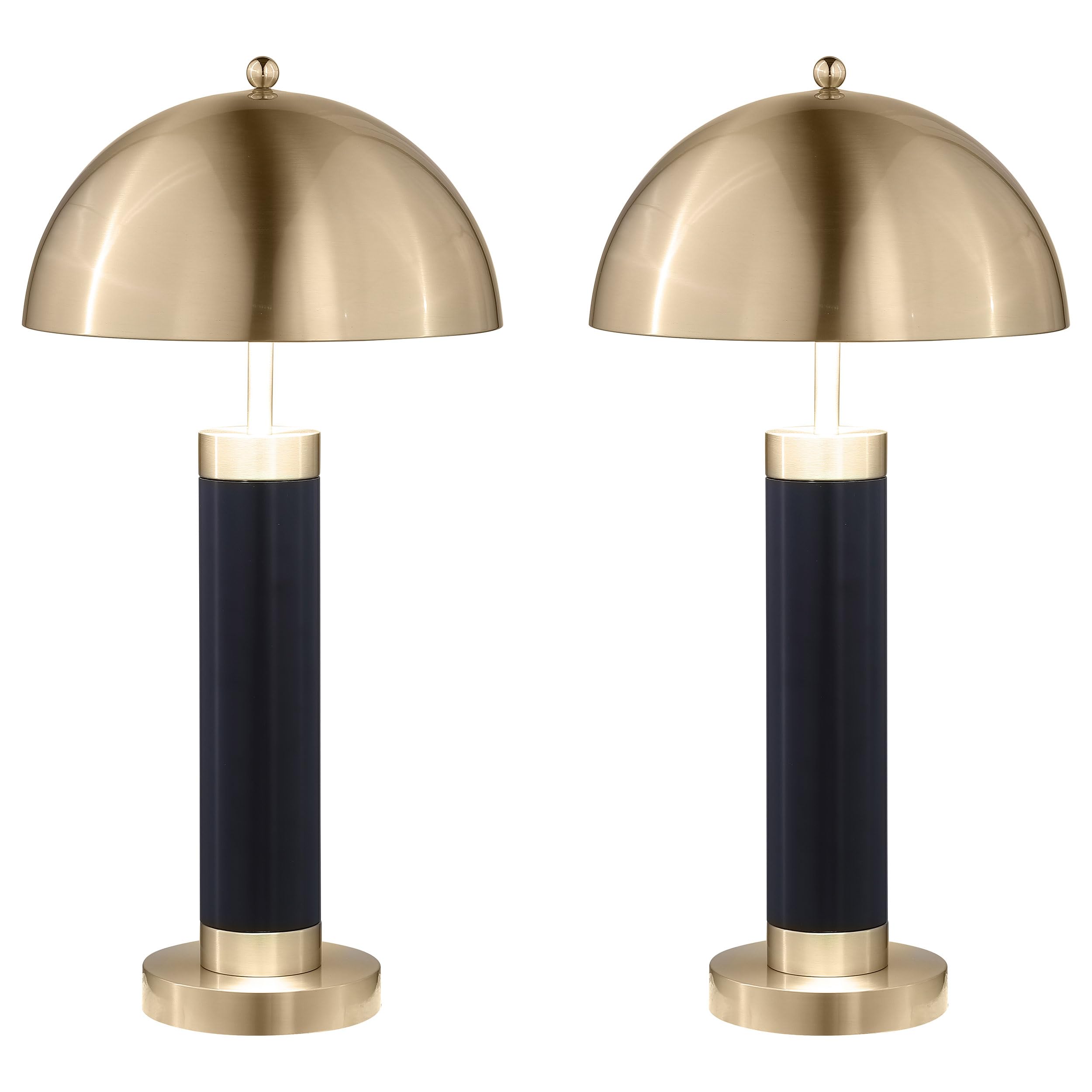 Coaster Home Furnishings Conroe 28-Inch Dome Shade Pillar Table Lamp Black (Set Of 2)
